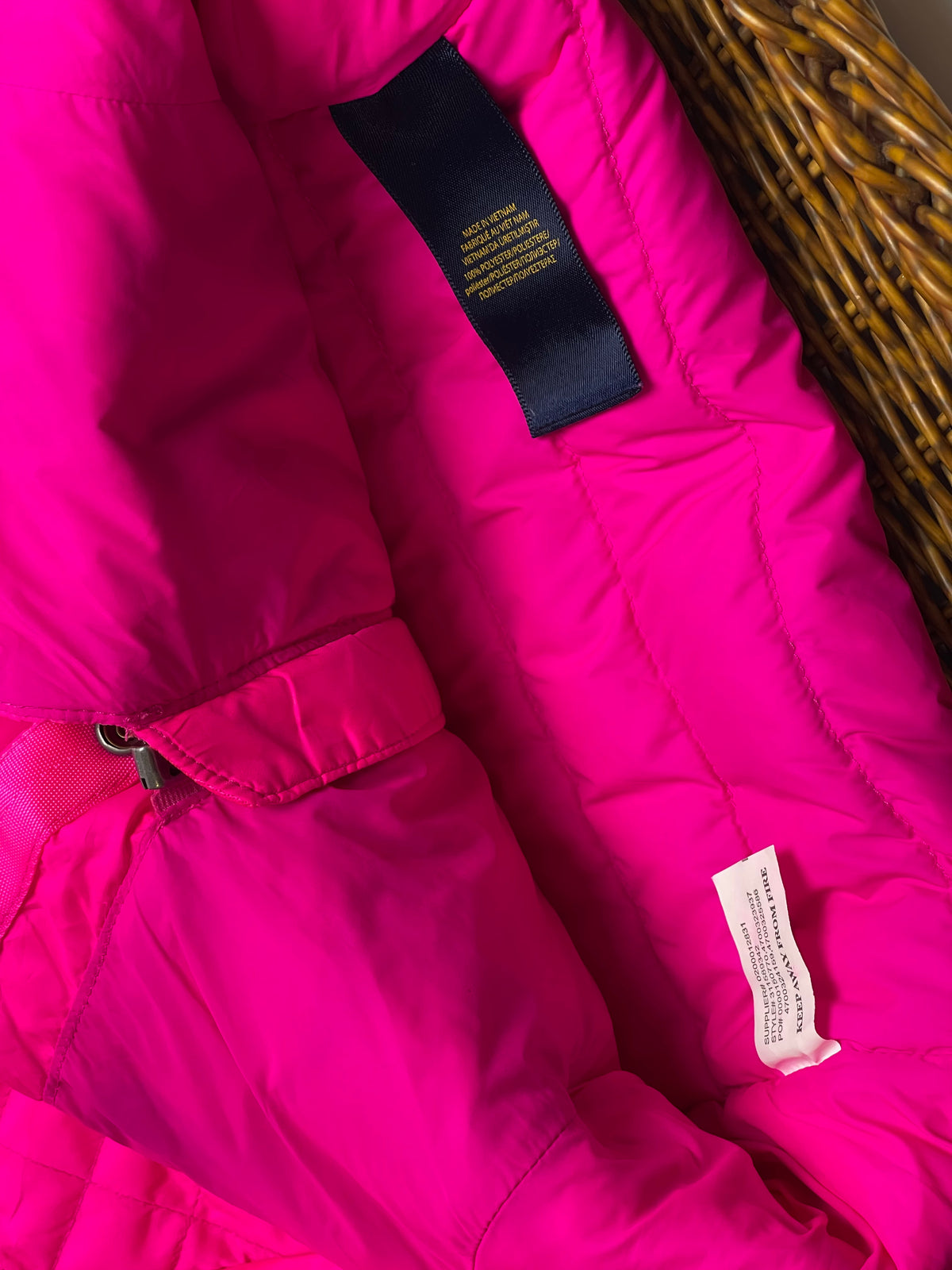 Ralph Lauren Bright Pink Quilted Puffer Jacket
