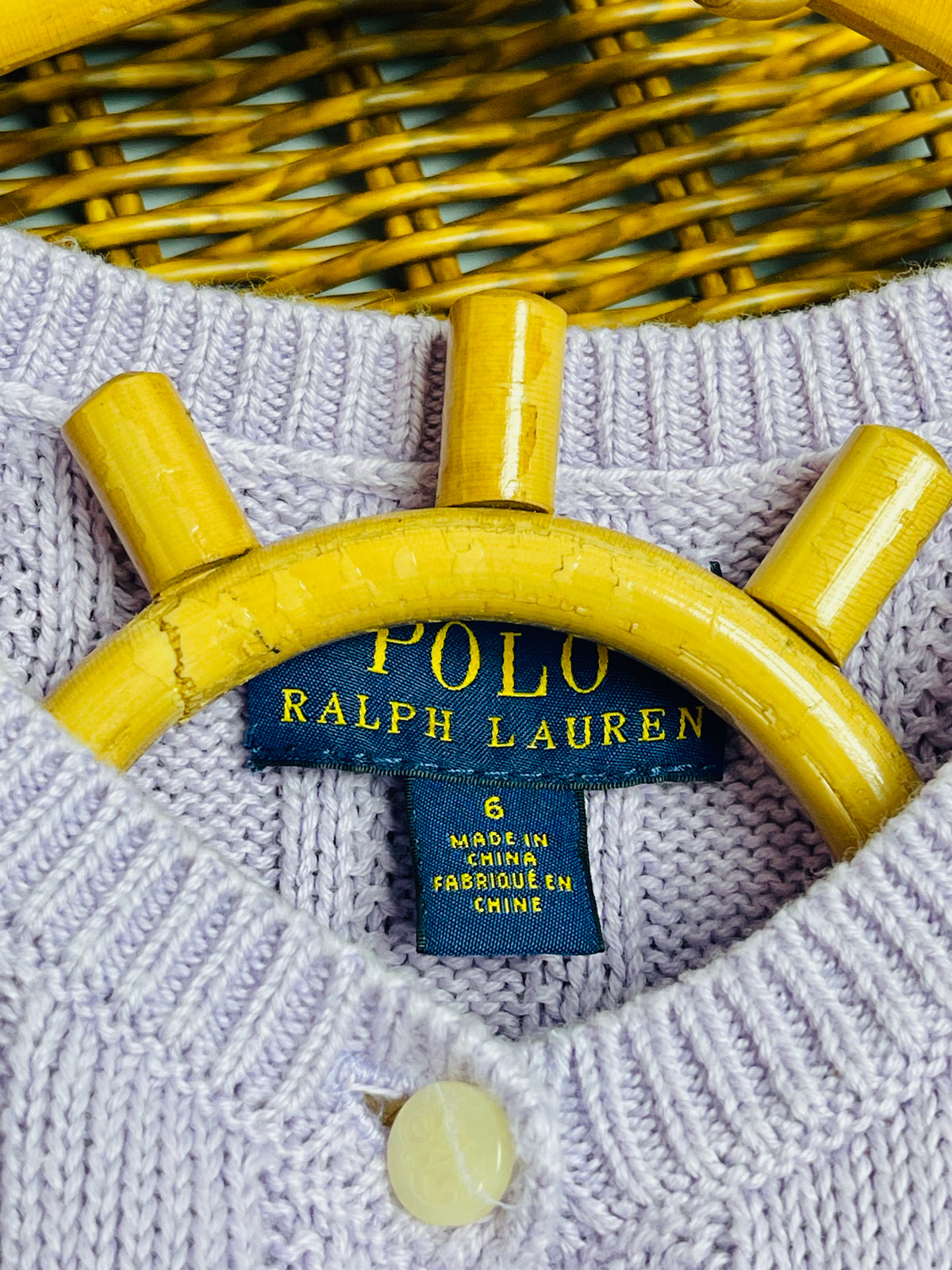 Polo Ralph Lauren Lavender Cable-Knit Peplum Cardigan