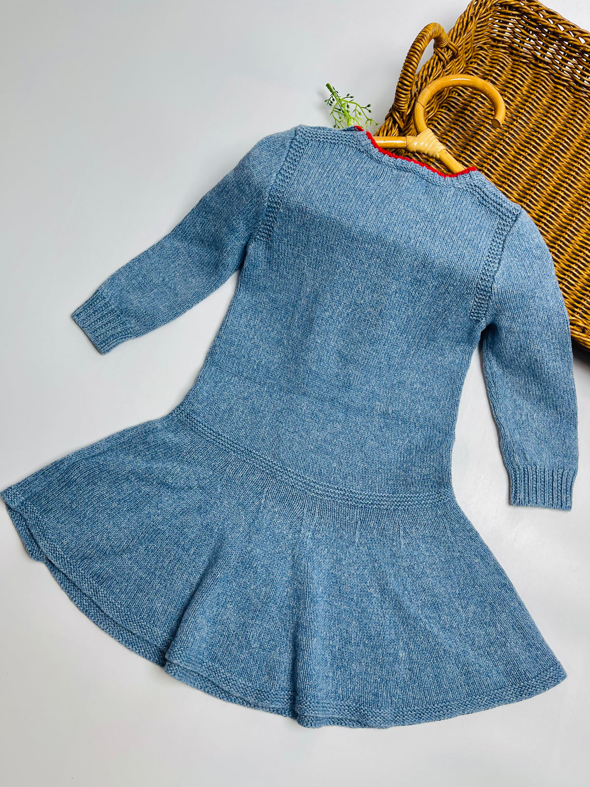 Polo Ralph Lauren Denim-Blue Flag Knit Dress