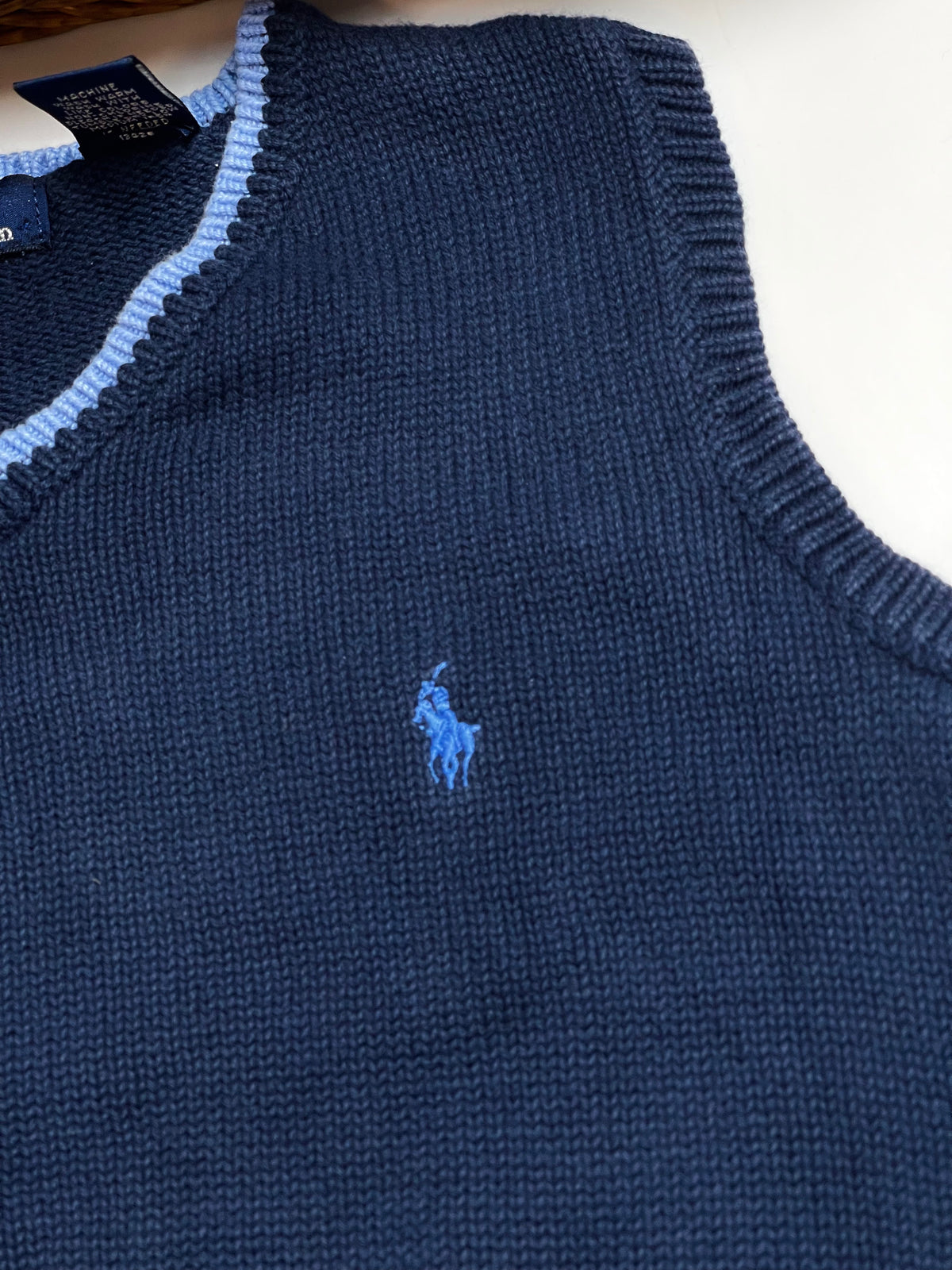 Ralph Lauren Navy V-Neck Knit Sweater Vest