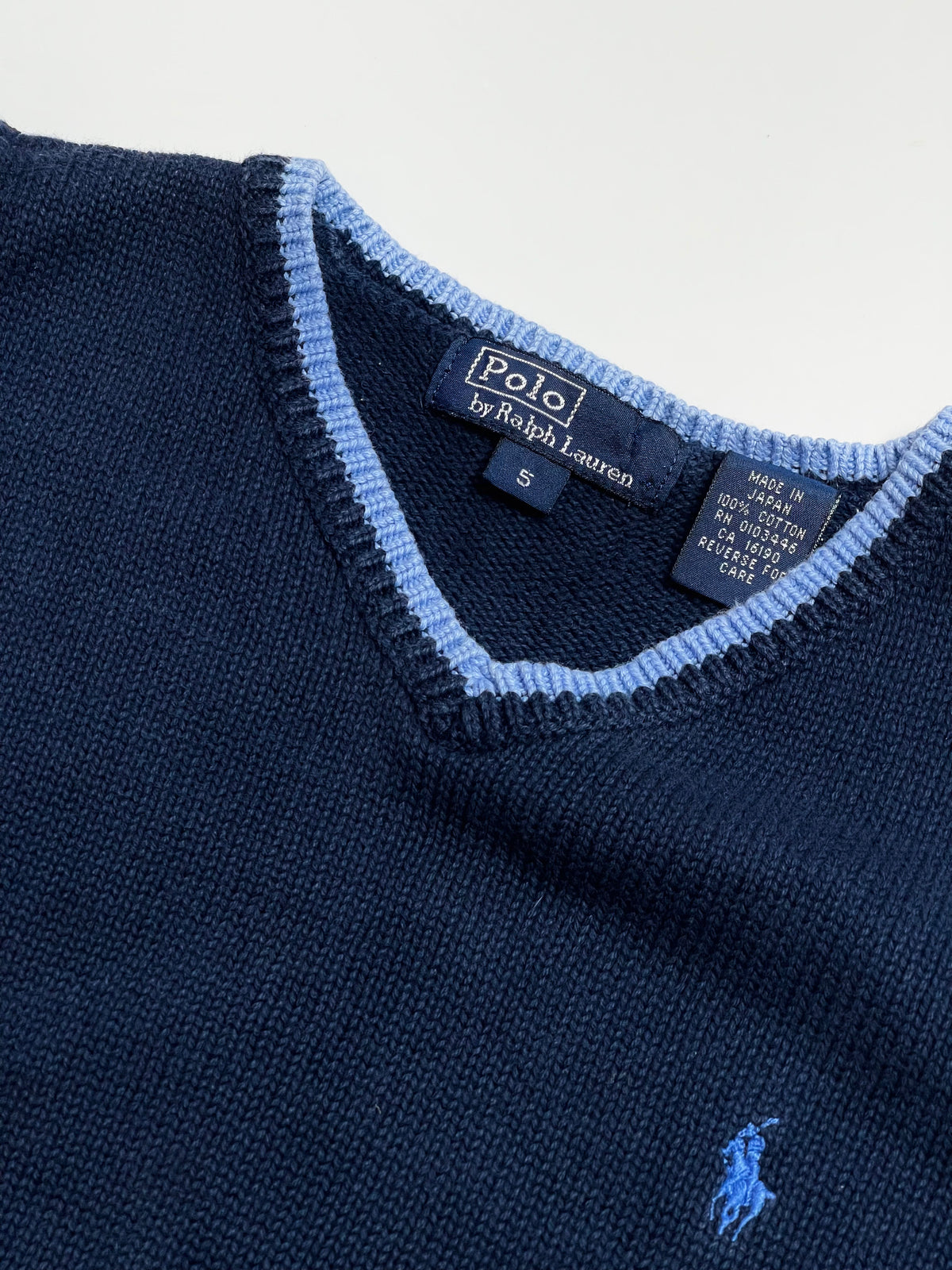 Ralph Lauren Navy V-Neck Knit Sweater Vest