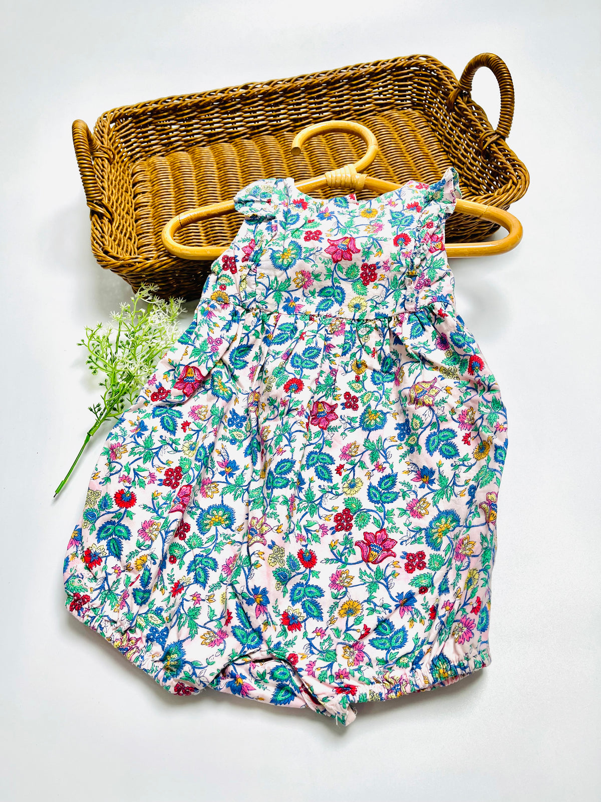 Ralph Lauren Colorful Floral Ruffle Bubble Romper