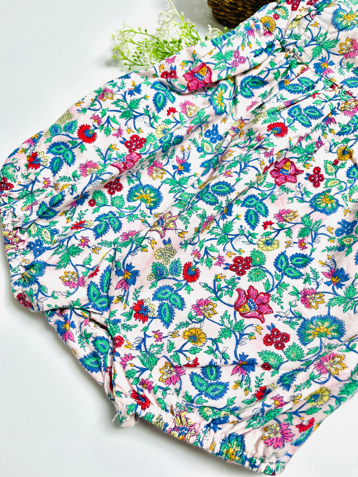 Ralph Lauren Colorful Floral Ruffle Bubble Romper