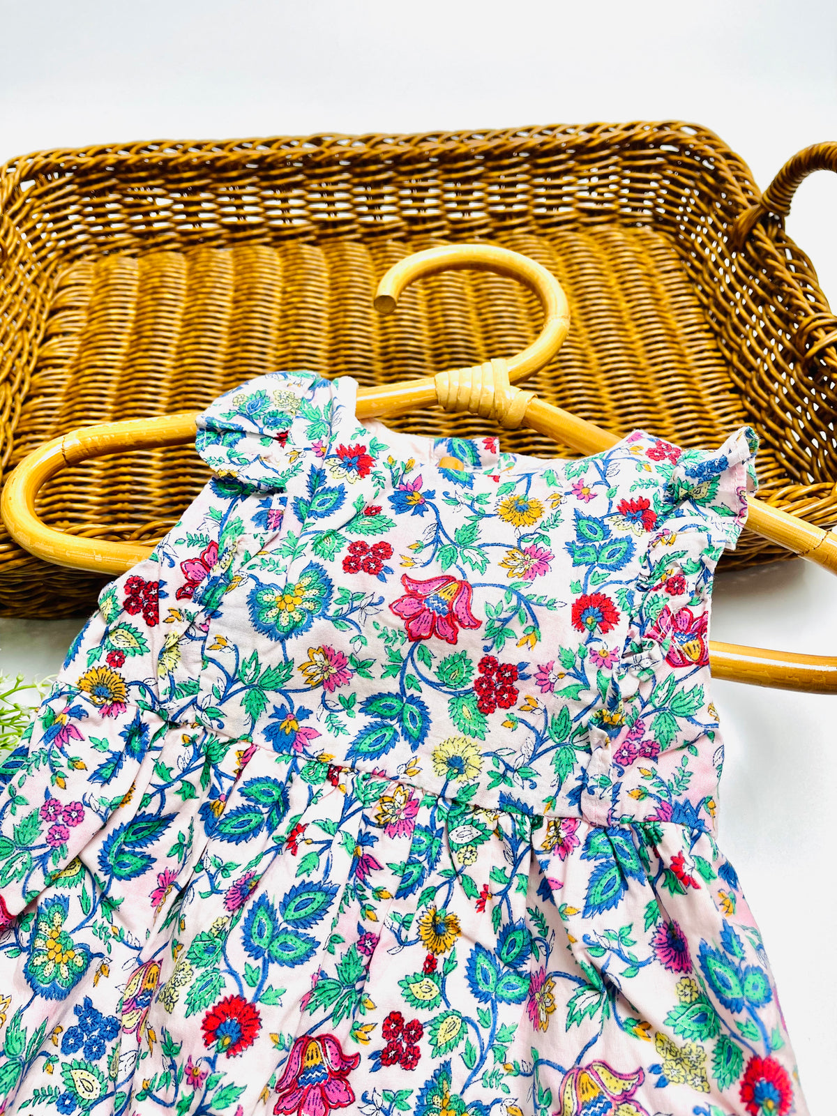 Ralph Lauren Colorful Floral Ruffle Bubble Romper
