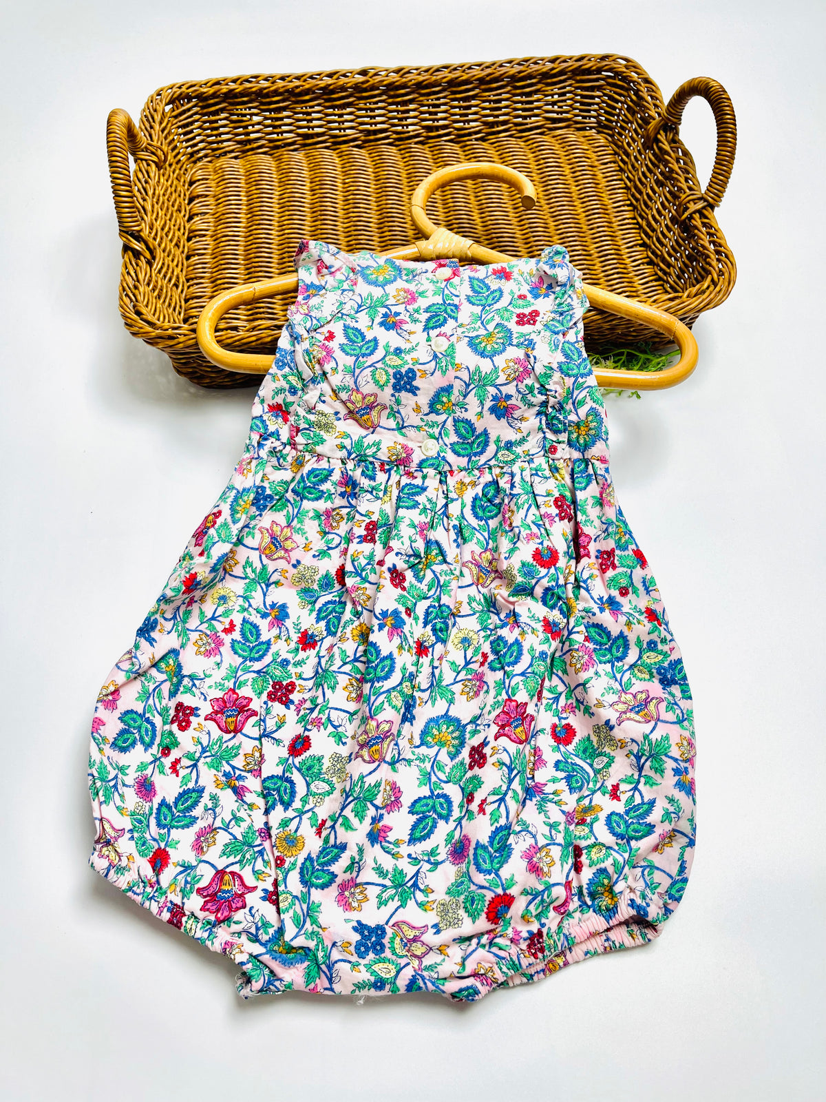 Ralph Lauren Colorful Floral Ruffle Bubble Romper