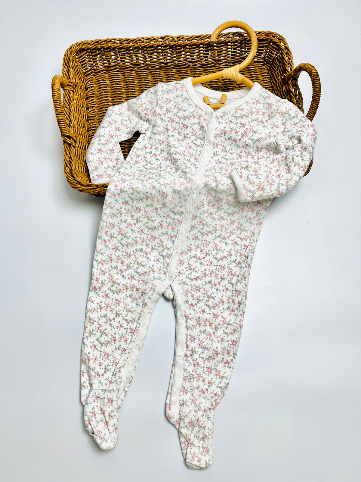Ralph Lauren Floral Print Footed Baby Romper
