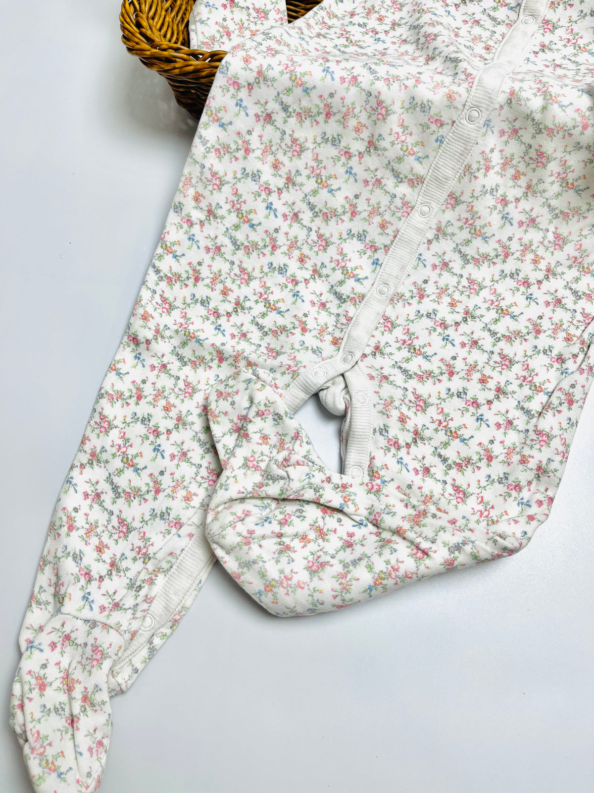 Ralph Lauren Floral Print Footed Baby Romper