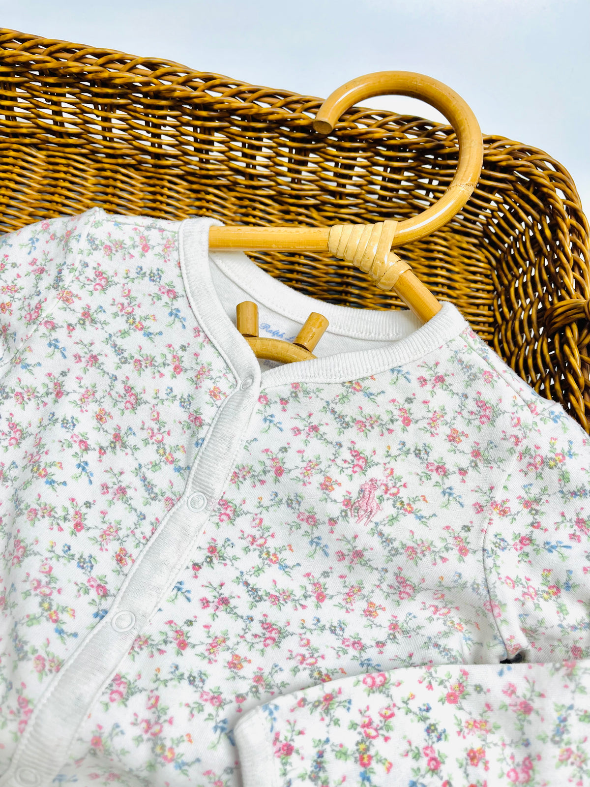 Ralph Lauren Floral Print Footed Baby Romper