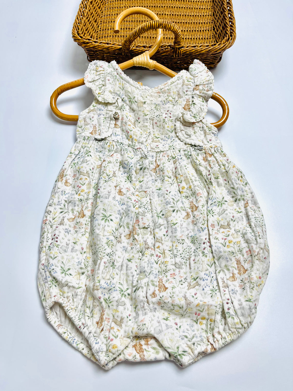 Ralph Lauren Floral Bunny Print Bubble Romper
