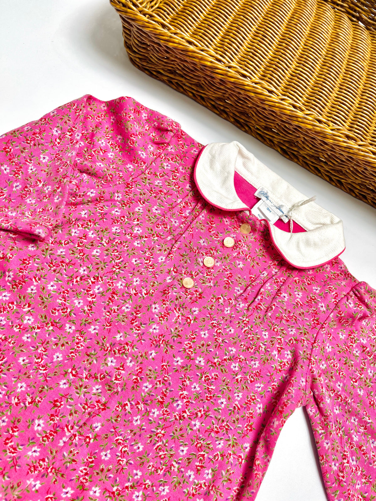 Ralph Lauren Pink Floral Footed Romper