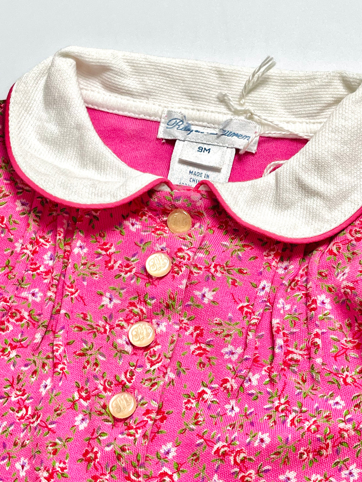 Ralph Lauren Pink Floral Footed Romper