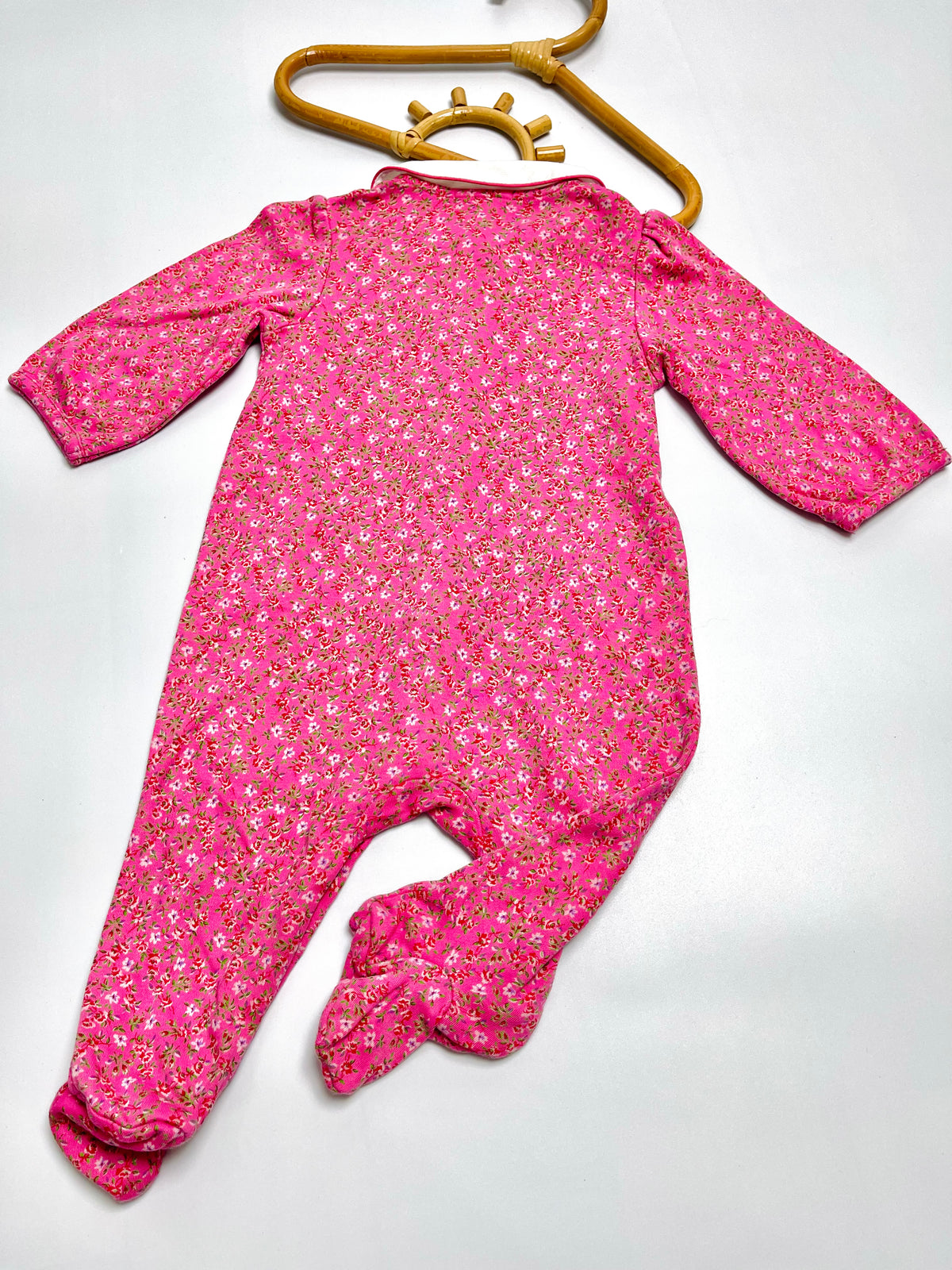 Ralph Lauren Pink Floral Footed Romper