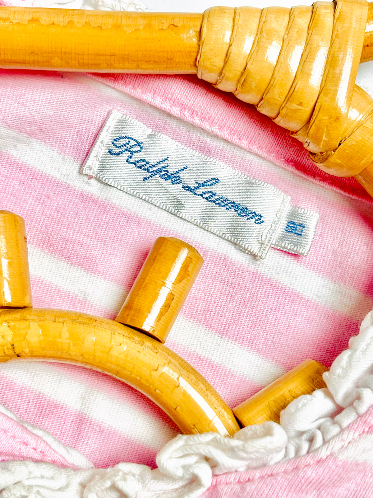 Ralph Lauren Pink & White Striped Bubble Romper