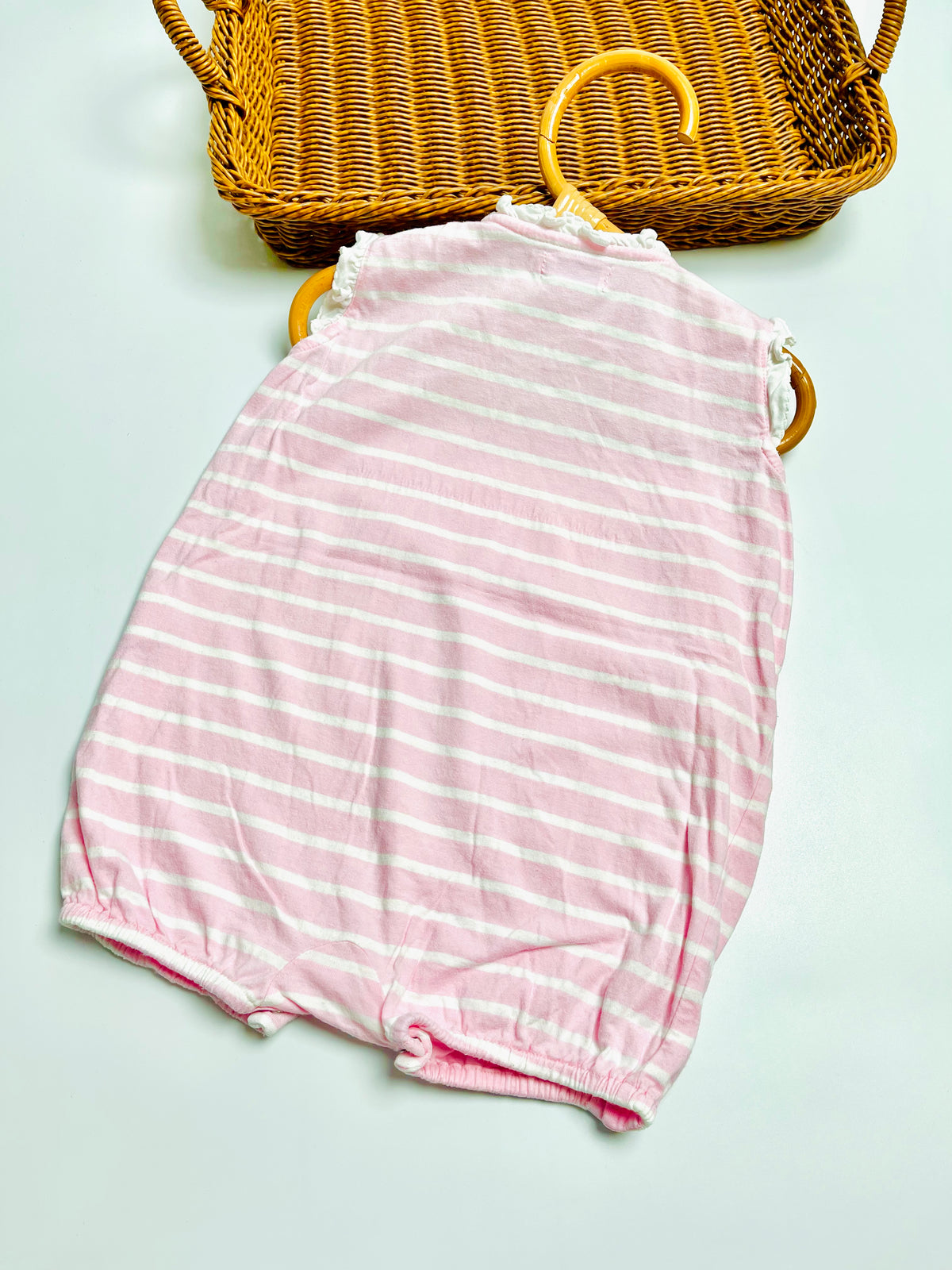 Ralph Lauren Pink & White Striped Bubble Romper