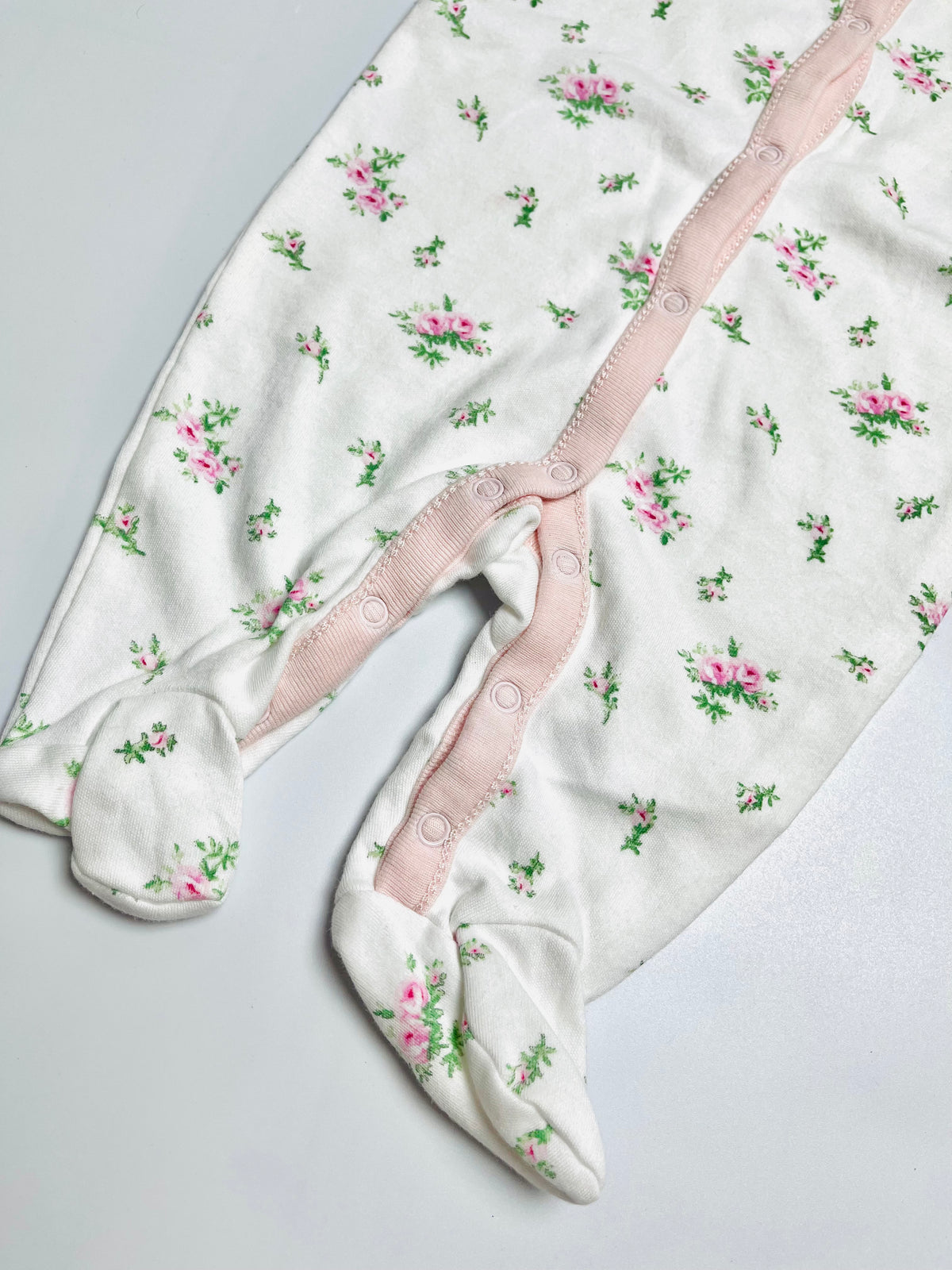 Ralph Lauren Floral Print Footed Baby Romper