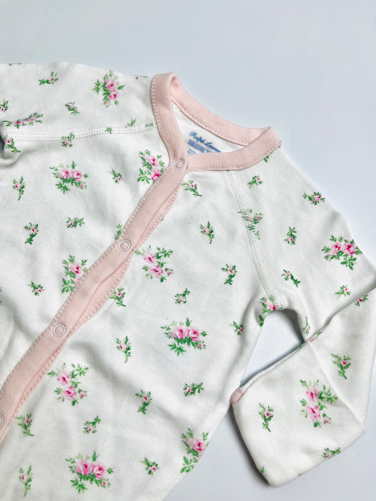Ralph Lauren Floral Print Footed Baby Romper