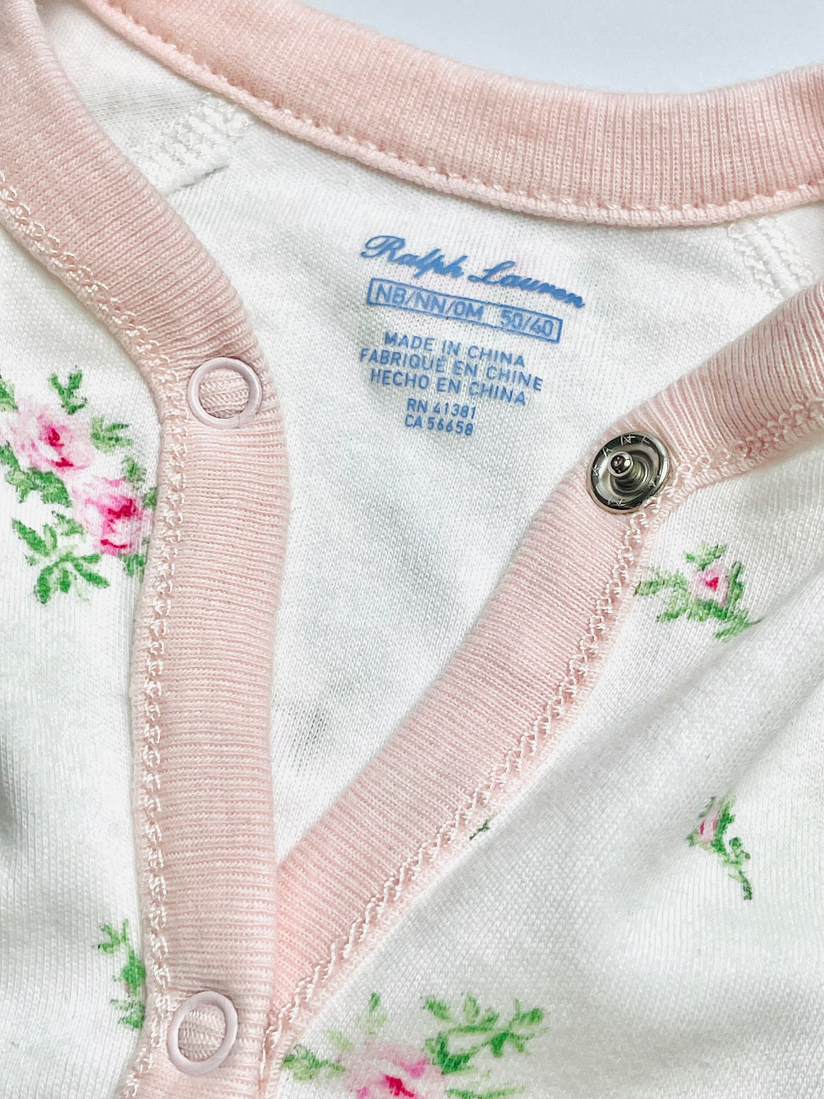Ralph Lauren Floral Print Footed Baby Romper