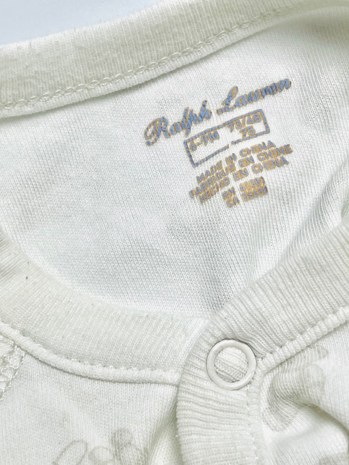 Ralph Lauren Teddy Bear Print Baby Romper