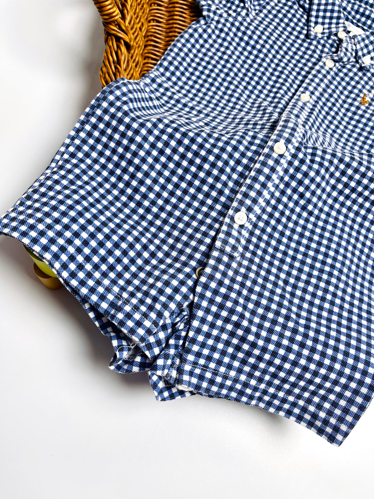 Ralph Lauren Navy Gingham Button-Down Romper