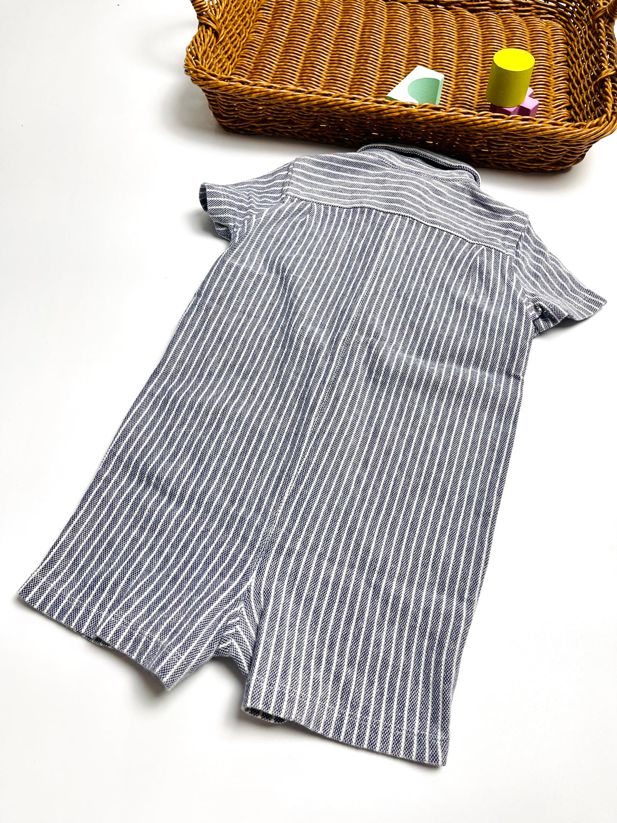 Ralph Lauren Navy Stripe Collared Romper
