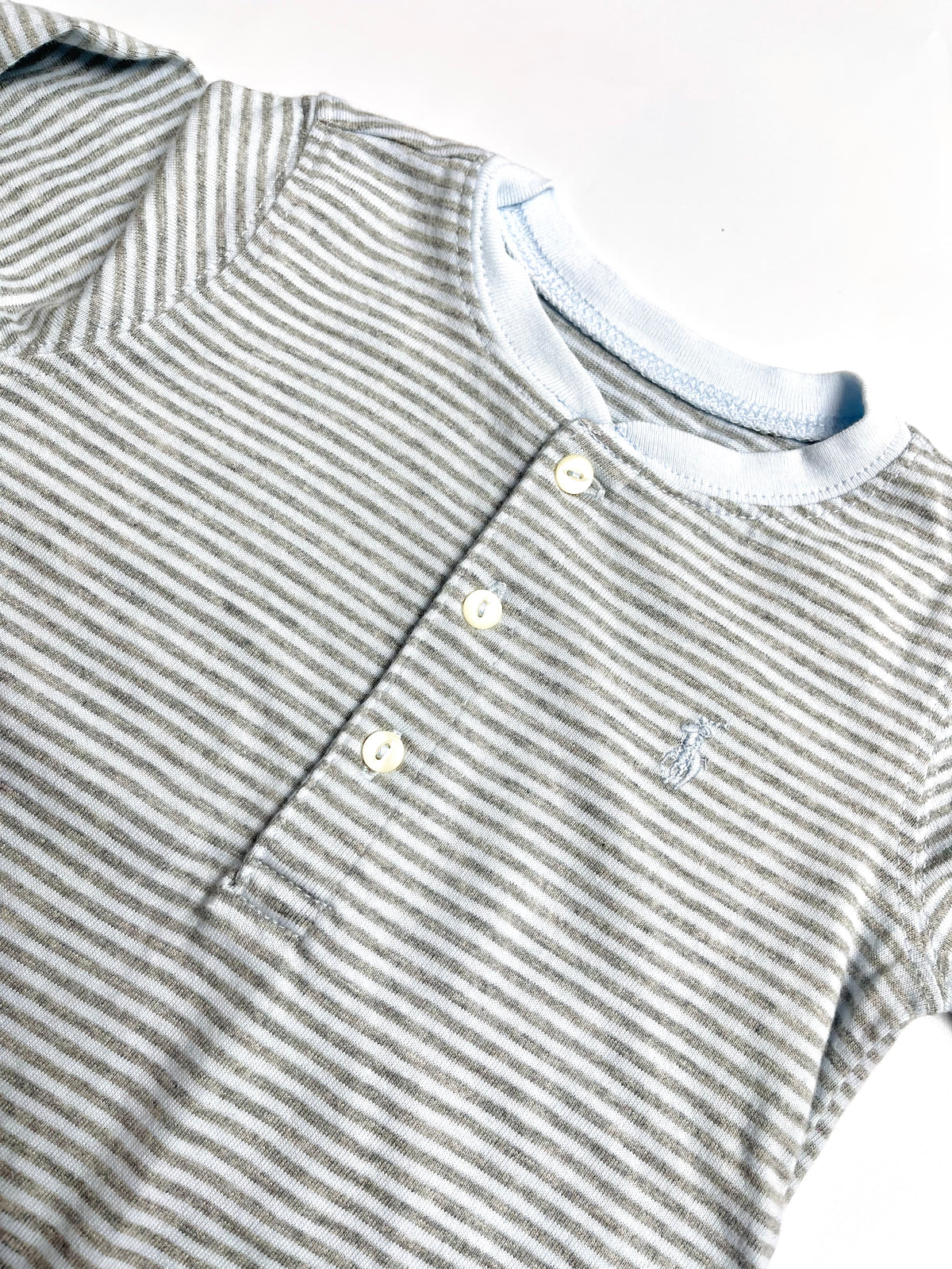 Ralph Lauren Grey & White Striped One-Piece