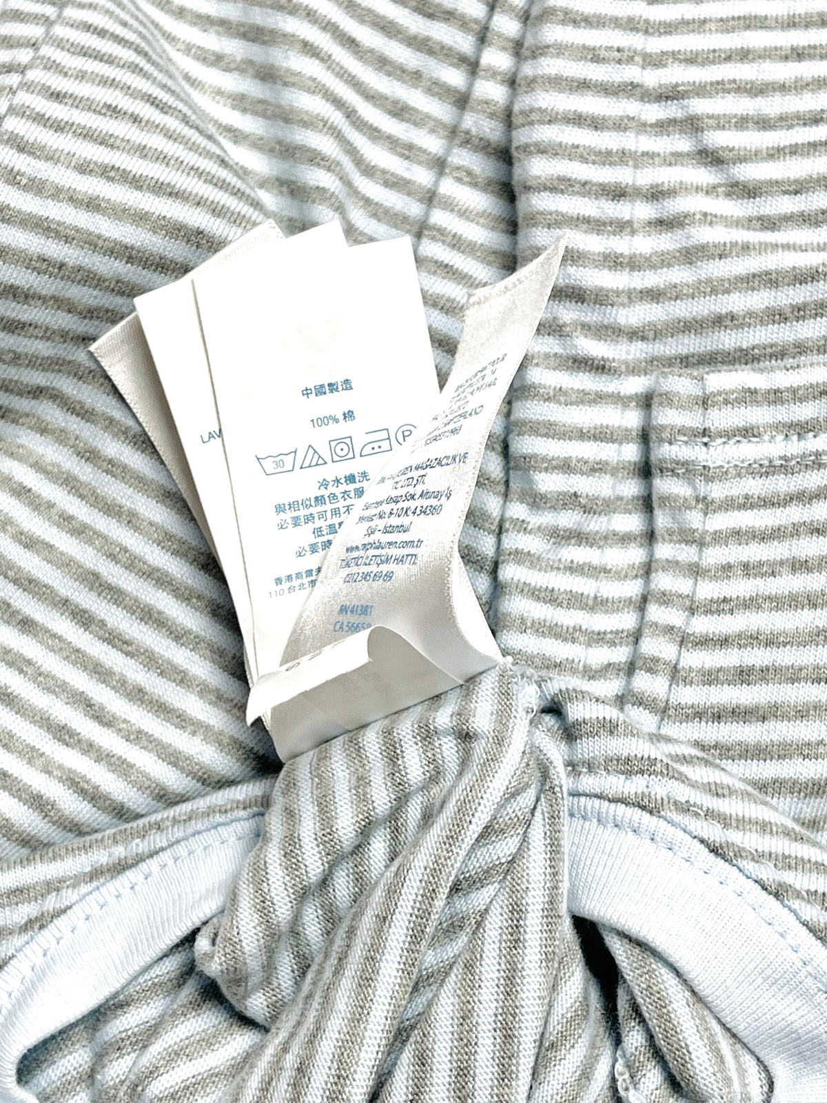 Ralph Lauren Grey & White Striped One-Piece