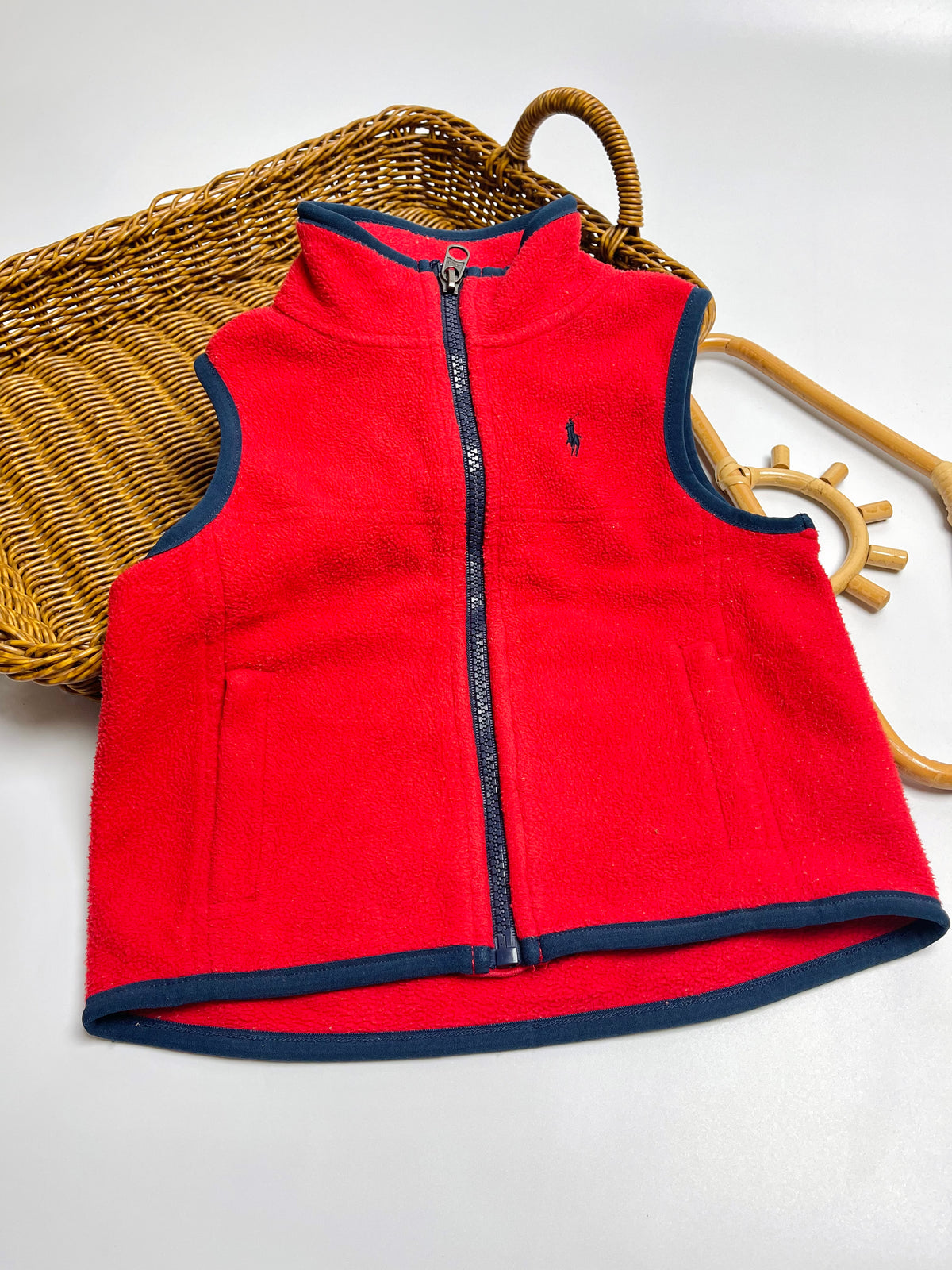 Ralph Lauren Red Fleece Zip-Up Vest