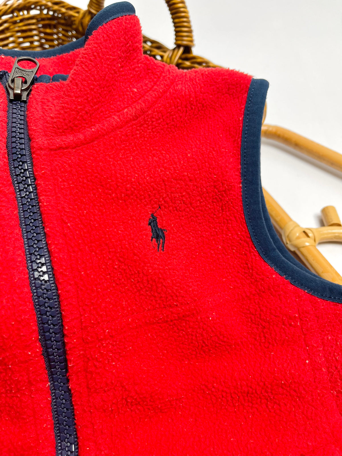 Ralph Lauren Red Fleece Zip-Up Vest