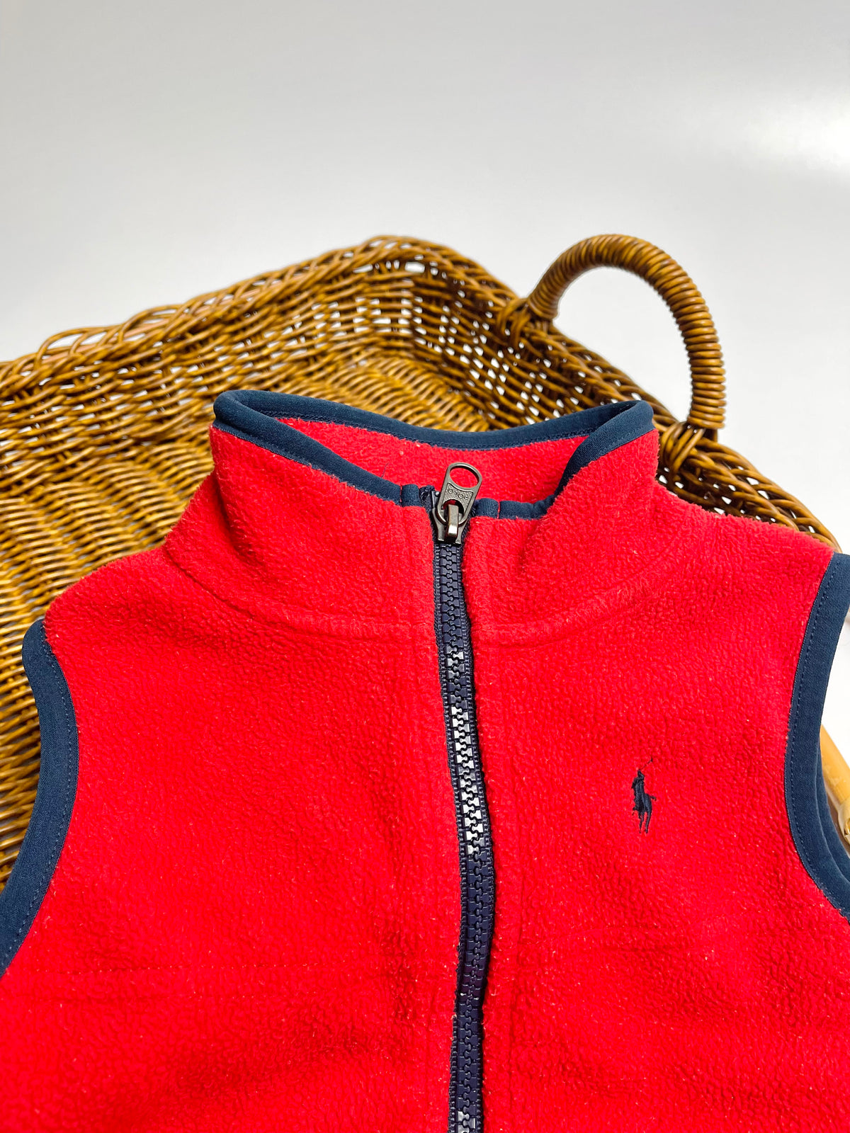 Ralph Lauren Red Fleece Zip-Up Vest