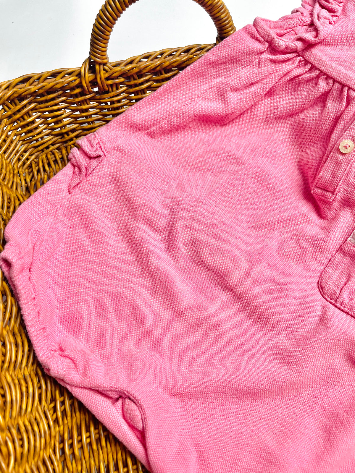 Ralph Lauren Pink Ruffle Polo Bubble Romper
