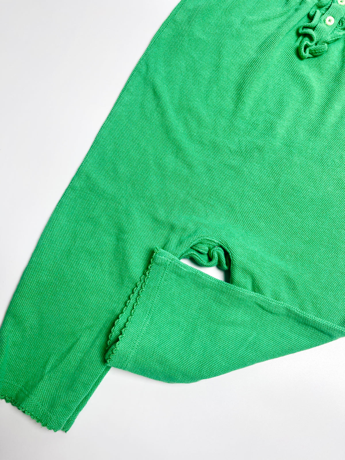 Ralph Lauren Green Ruffle Knit Romper