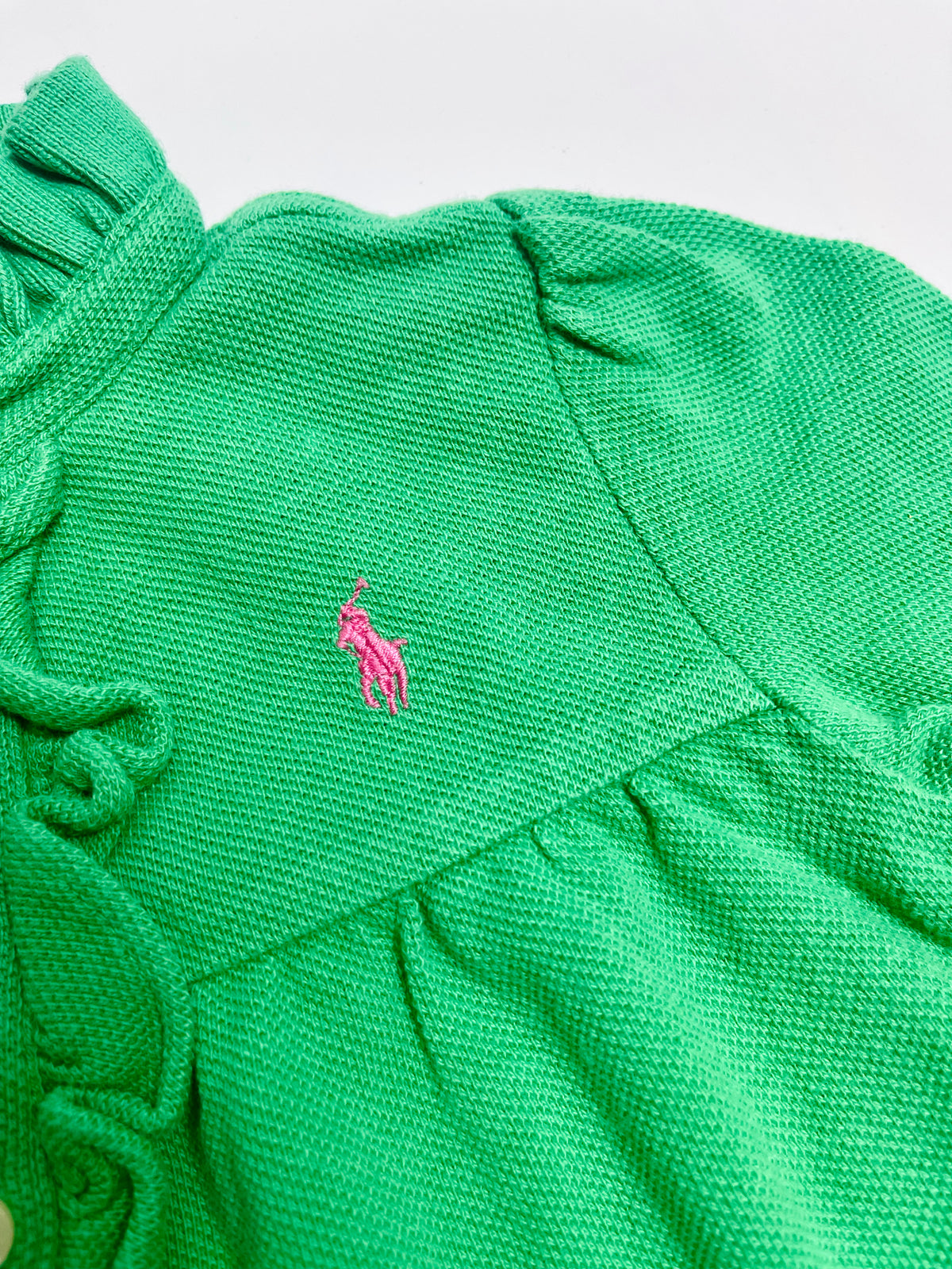 Ralph Lauren Green Ruffle Knit Romper