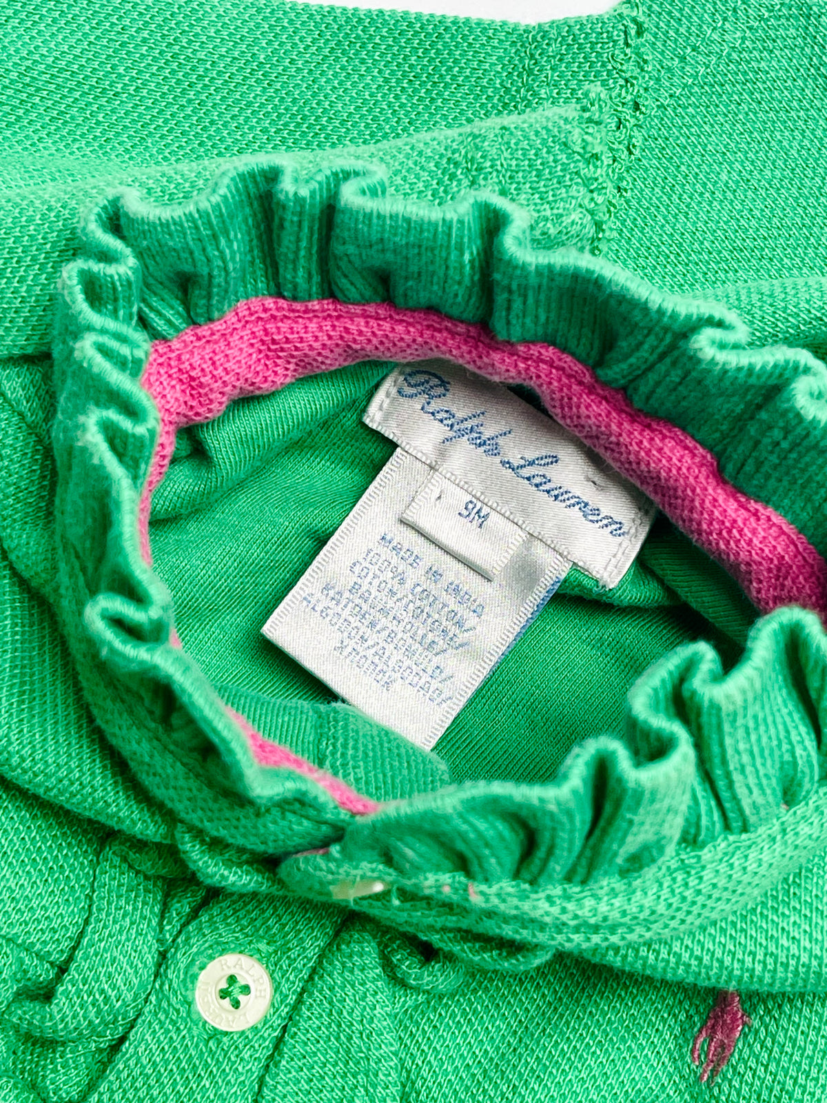 Ralph Lauren Green Ruffle Knit Romper