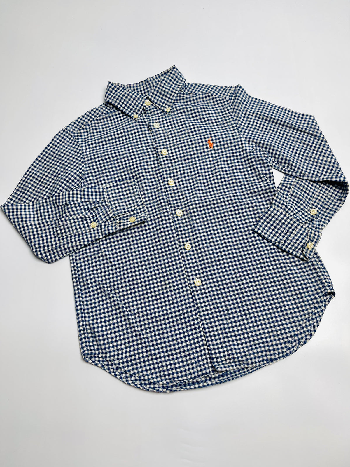 Ralph Lauren Navy Gingham Button-Down Shirt