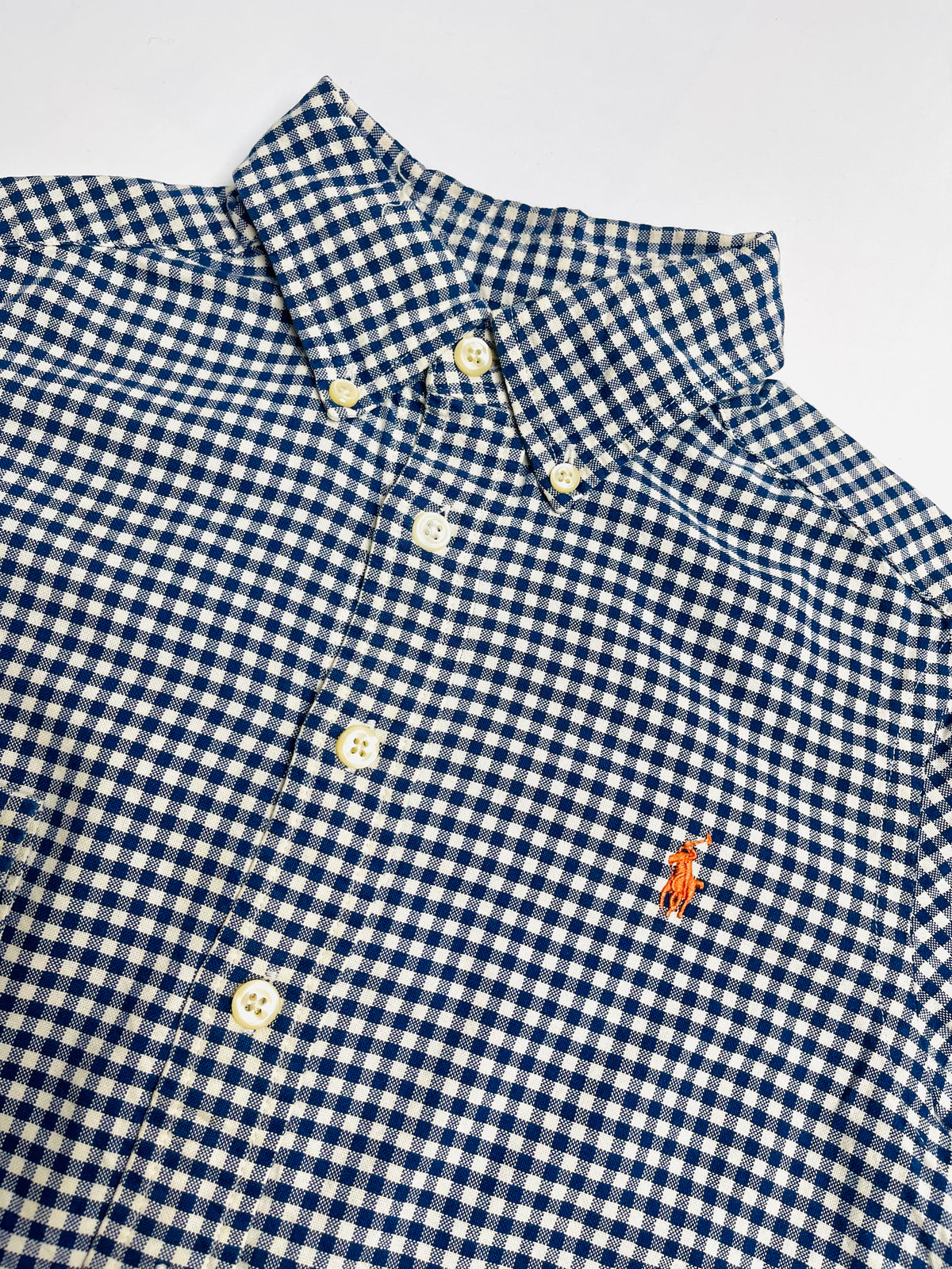Ralph Lauren Navy Gingham Button-Down Shirt