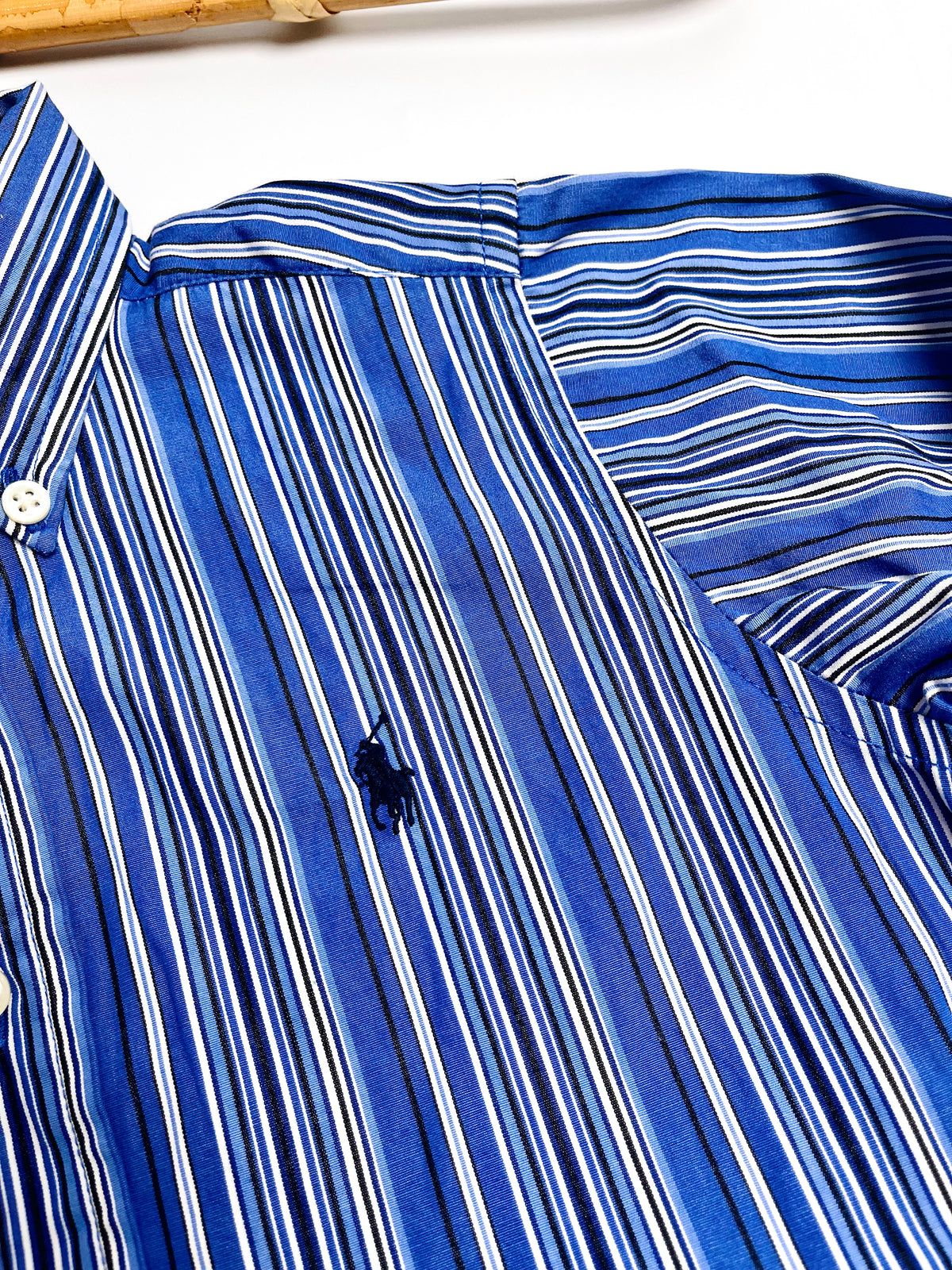 Ralph Lauren Blue Striped Long-Sleeve Button-Down