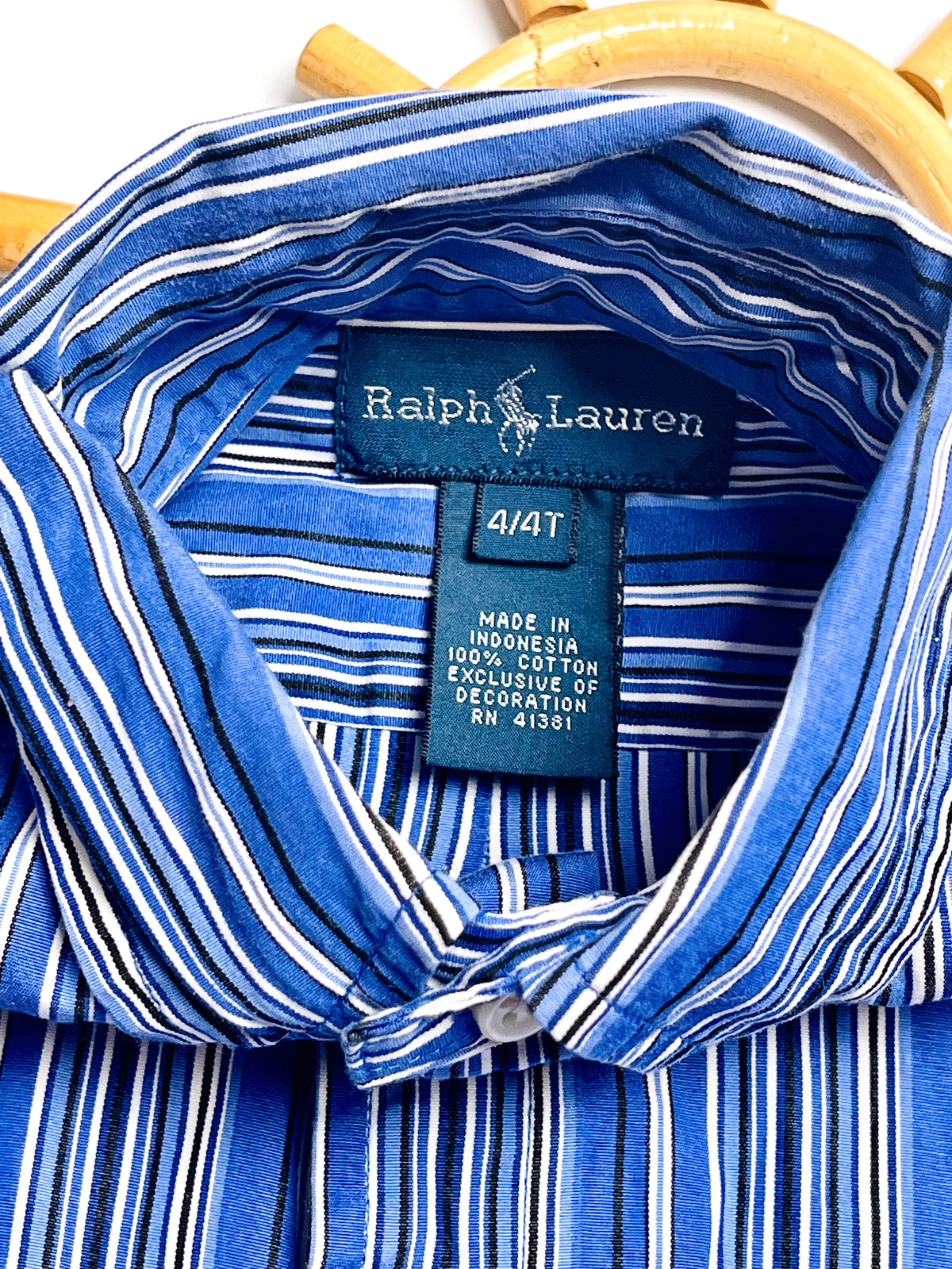 Ralph Lauren Blue Striped Long-Sleeve Button-Down