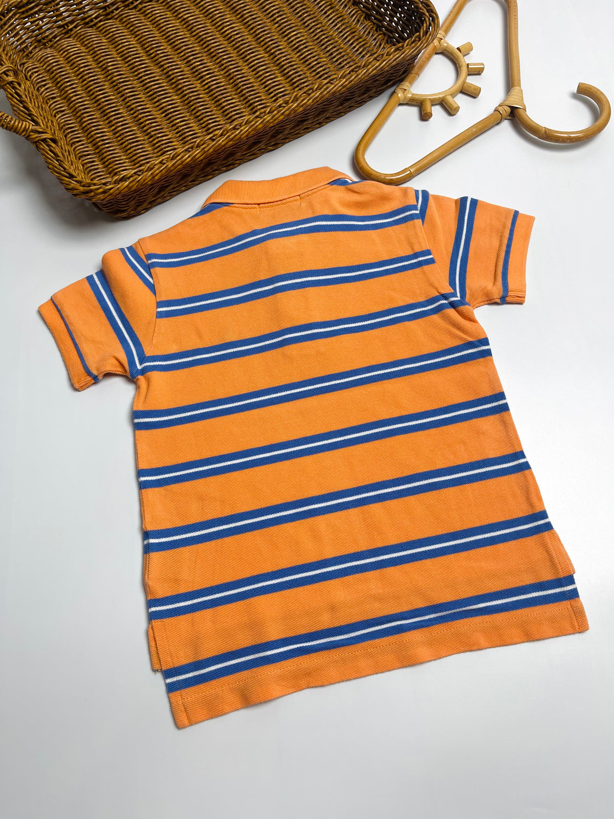 Ralph Lauren Orange & Blue Striped Polo Shirt
