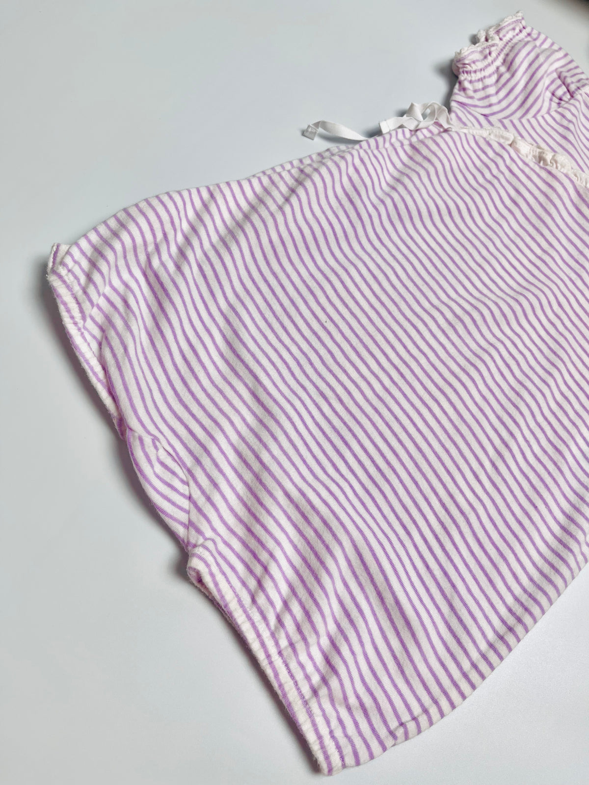 Ralph Lauren Lavender Stripe Ruffle Romper