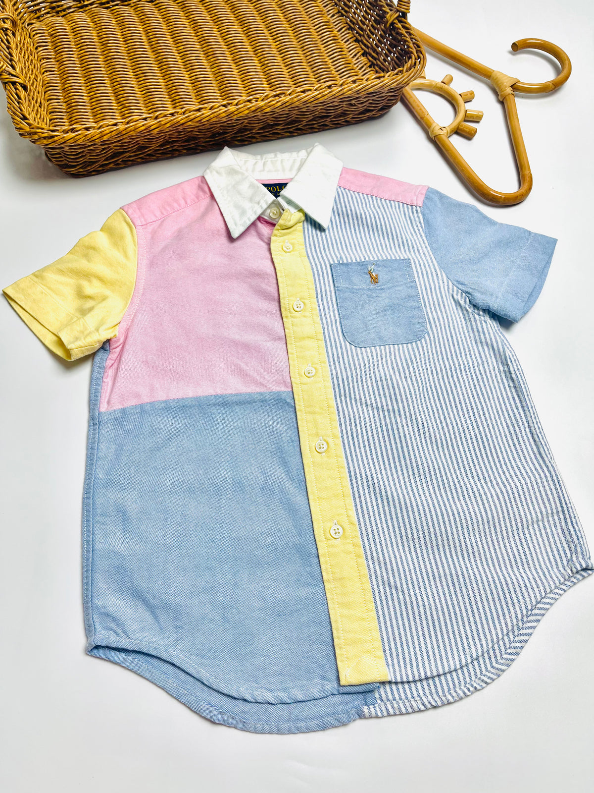 Ralph Lauren Pastel Colorblock Polo Bubble Romper