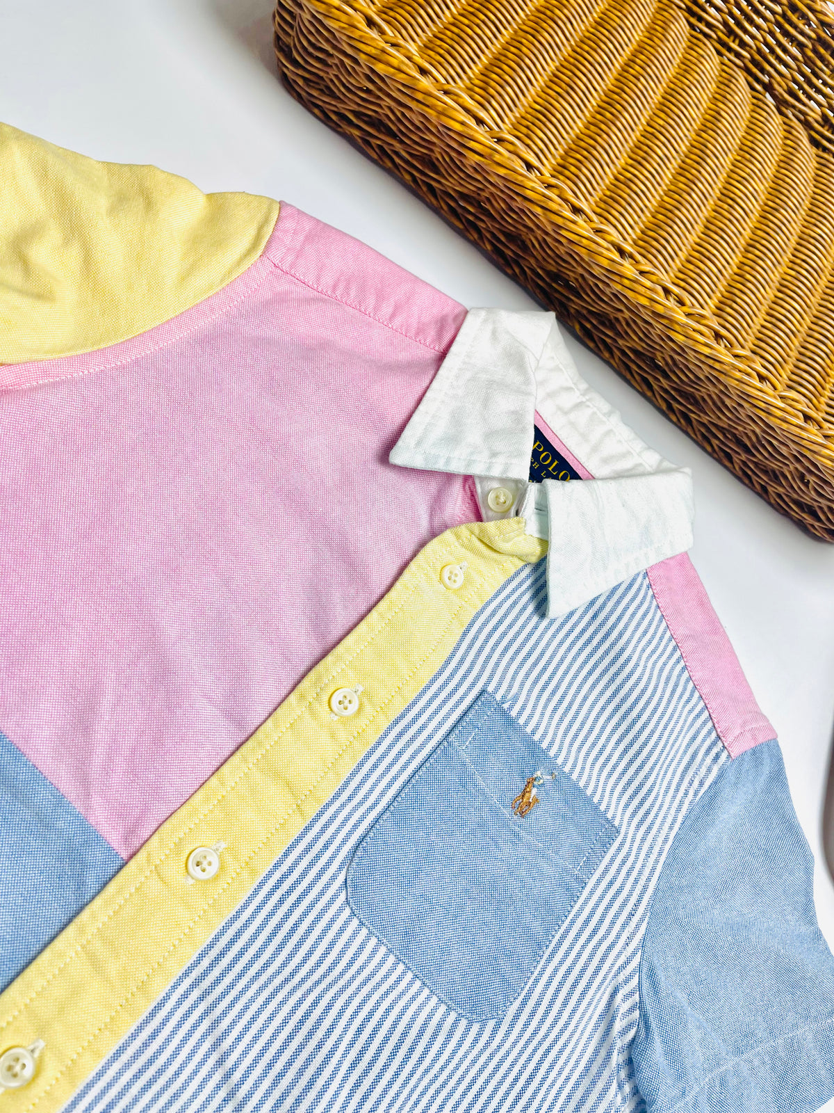 Ralph Lauren Pastel Colorblock Polo Bubble Romper