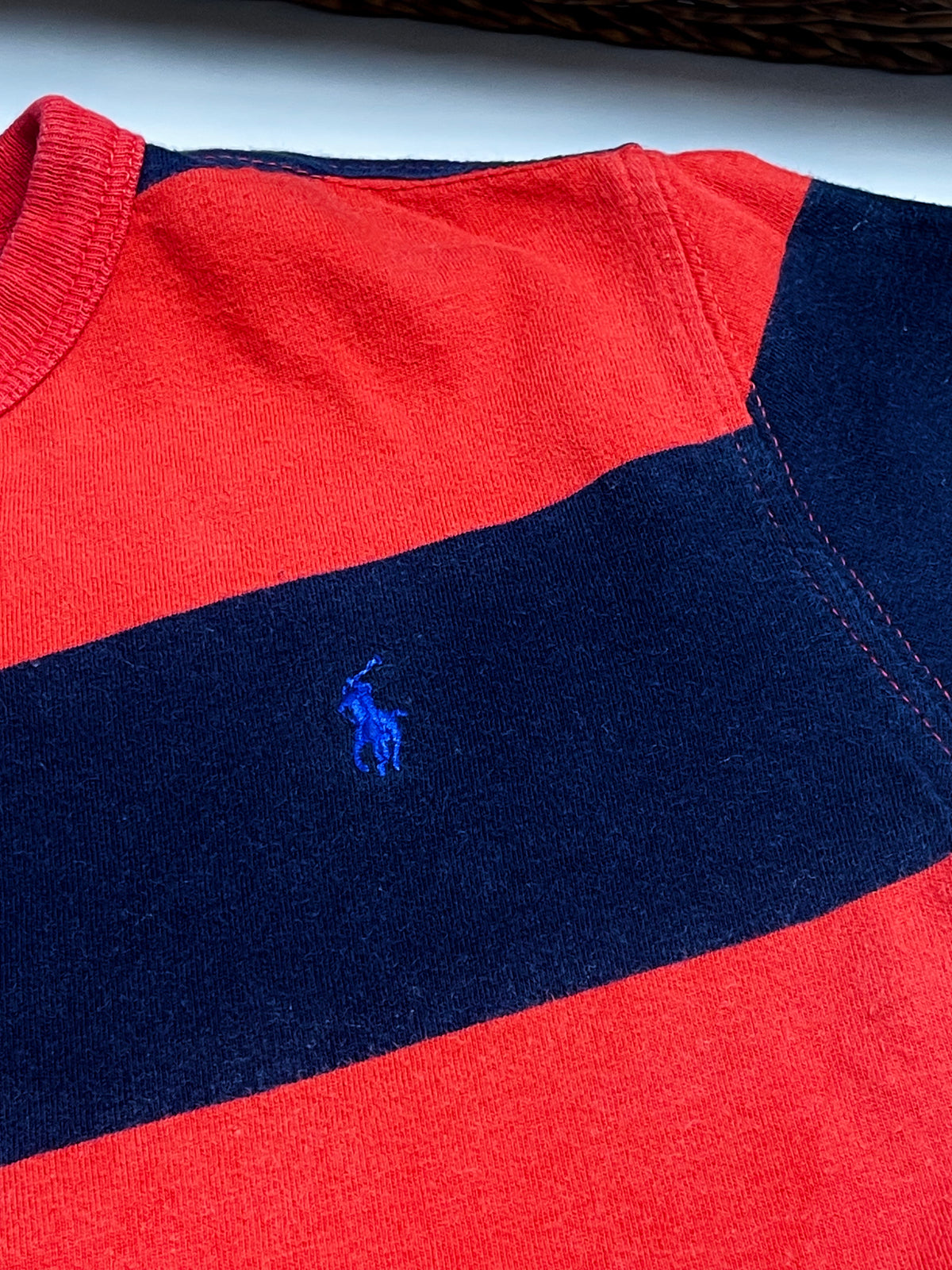 Ralph Lauren Red & Navy Rugby Stripe Tee