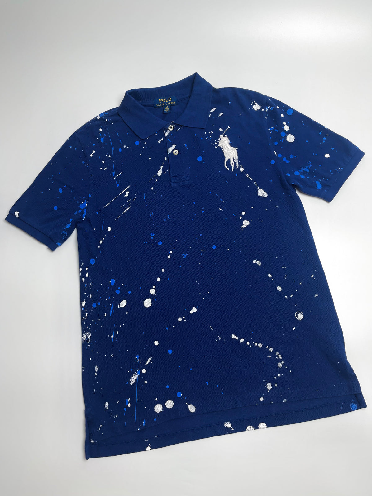 Ralph Lauren Navy Splatter Print Polo Shirt