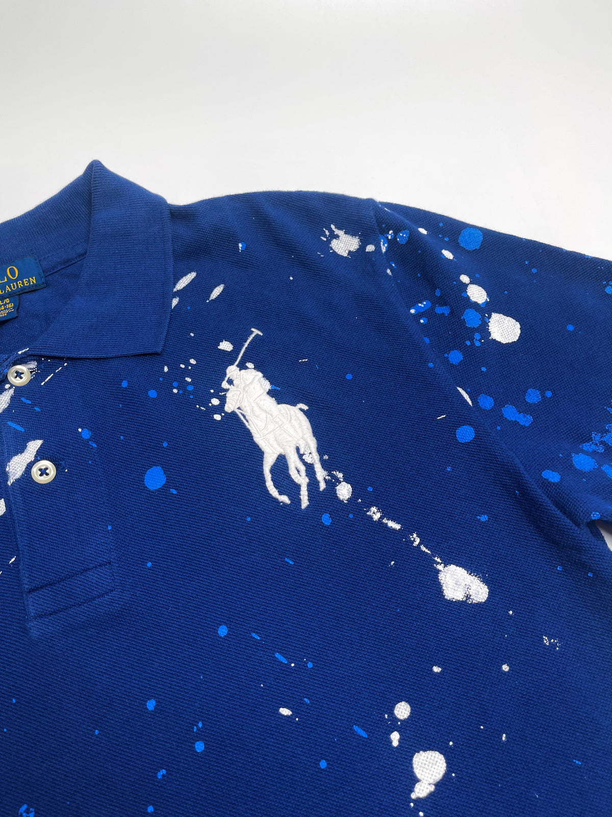 Ralph Lauren Navy Splatter Print Polo Shirt
