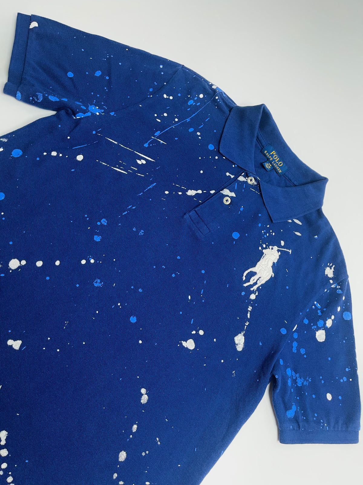 Ralph Lauren Navy Splatter Print Polo Shirt