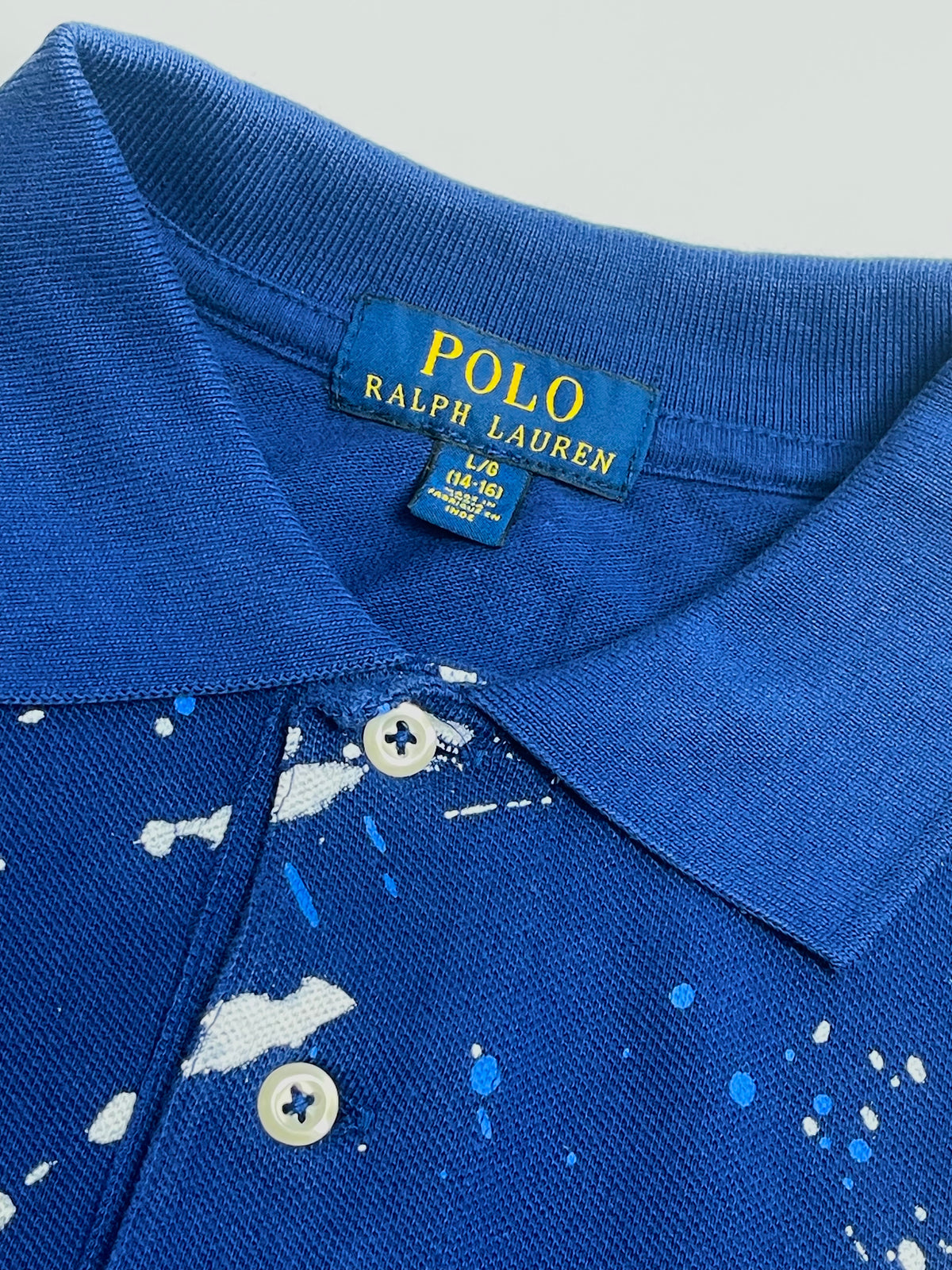 Ralph Lauren Navy Splatter Print Polo Shirt