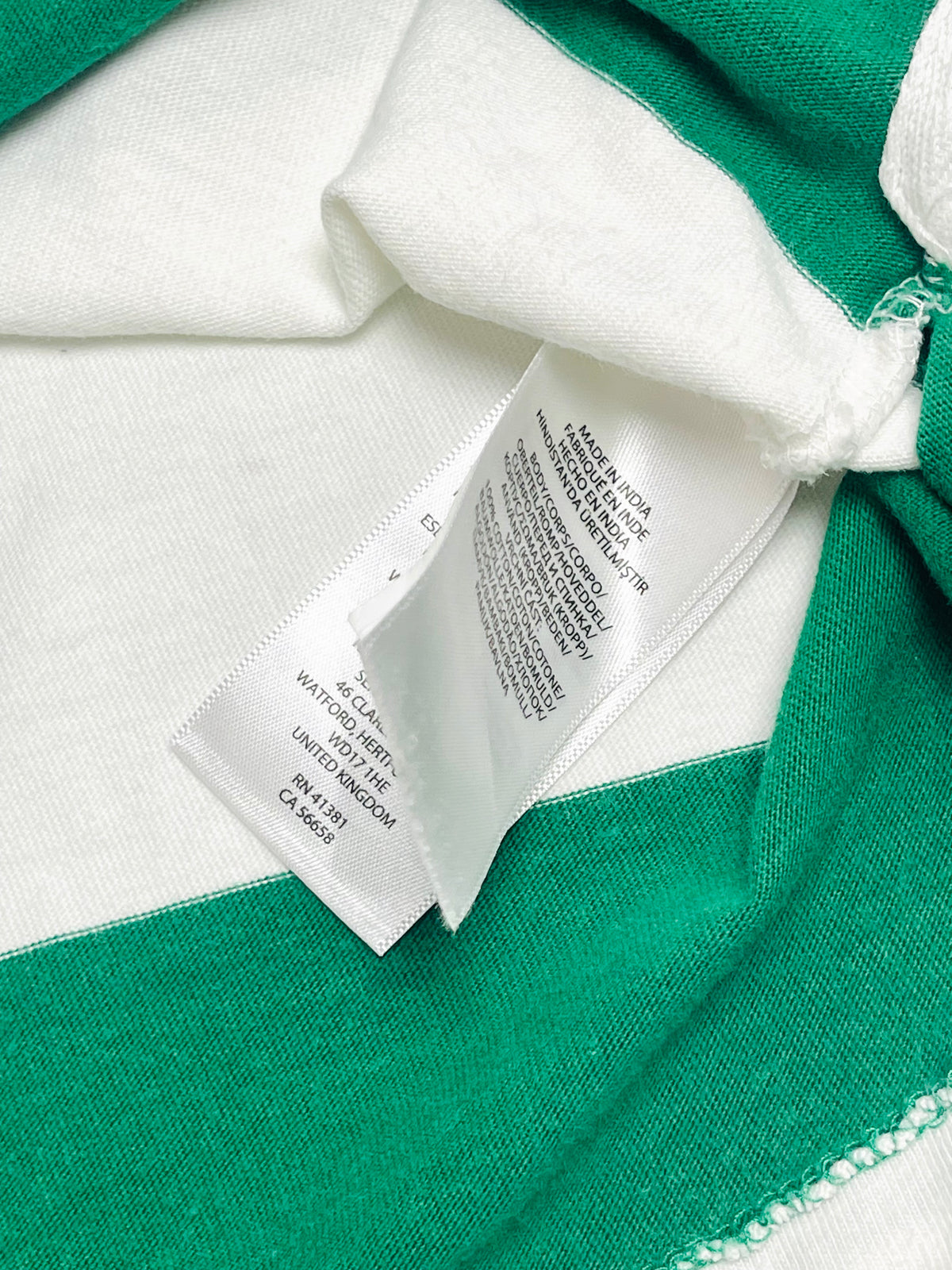 Ralph Lauren Green & White Polo Bear Rugby Shirt