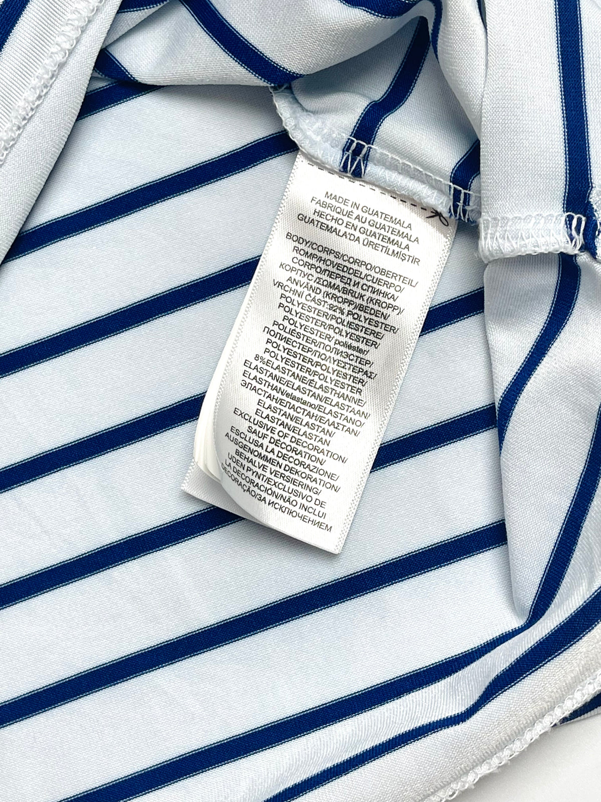 Ralph Lauren Performance White & Navy Stripe Polo Shirt