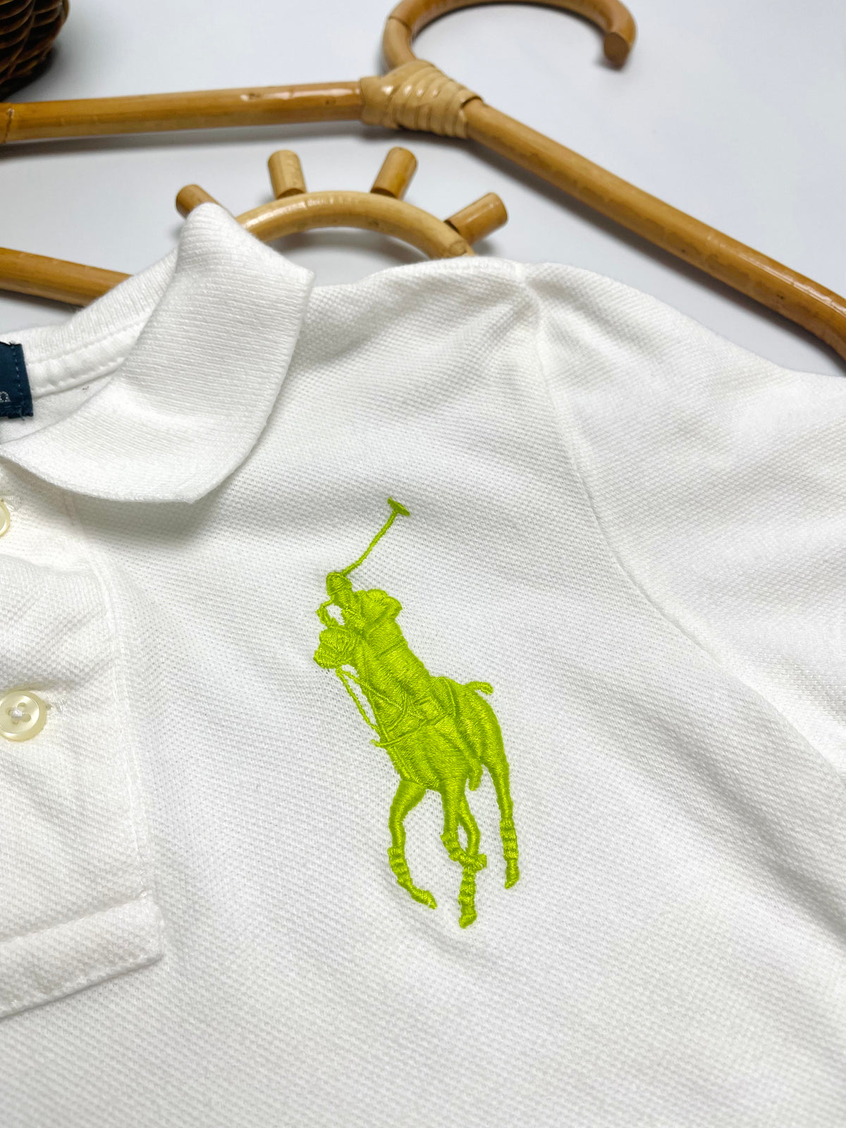 Ralph Lauren White Neon Pony Polo Shirt