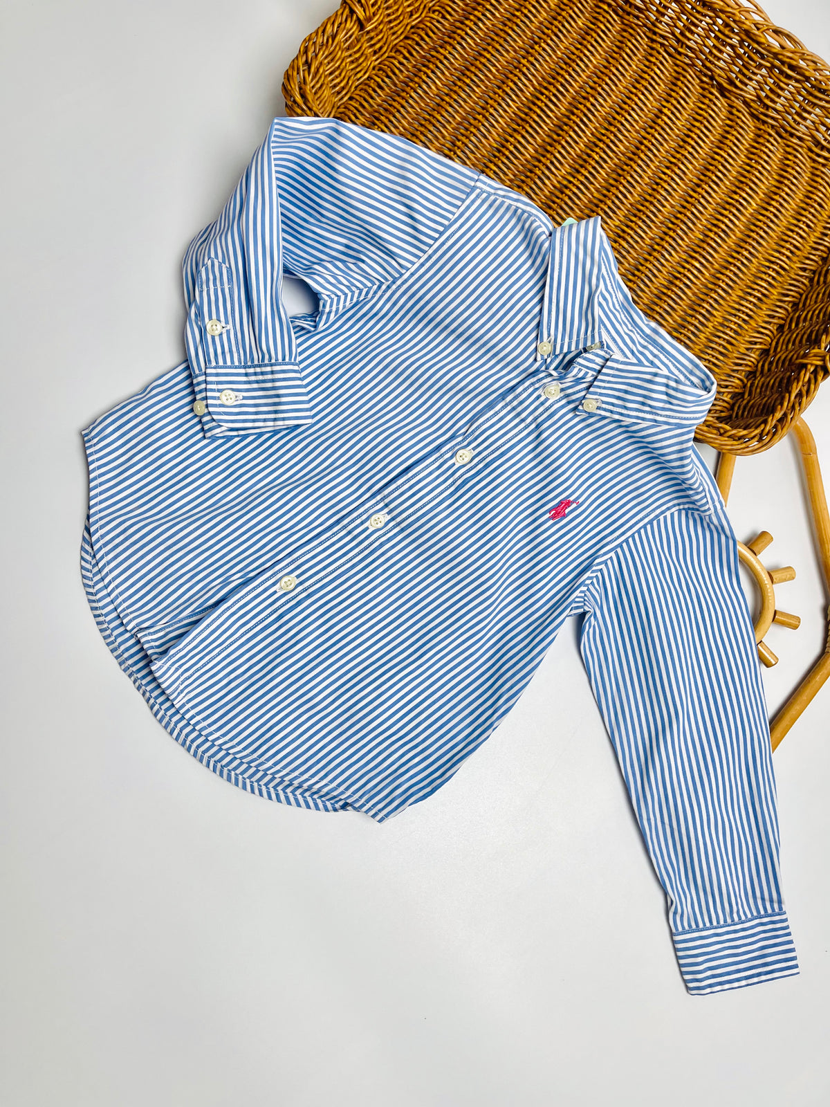 Ralph Lauren Blue Stripe Button-Down Shirt